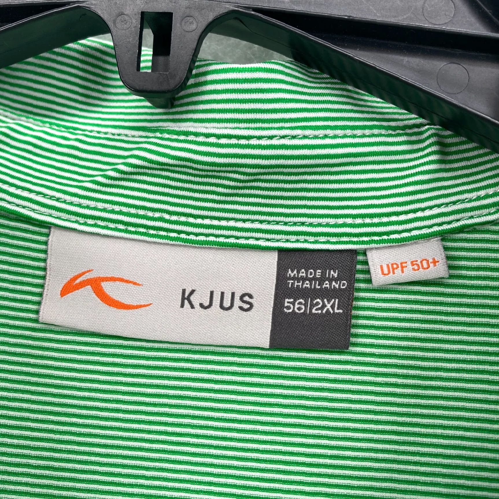 KJUS Kjus Soren Polo Shirt Mens 2XL Green Striped Short Sleeve UPF 50+ Golf Preppy Shirt Size US XXL / EU 58 / 5 - 4 Thumbnail
