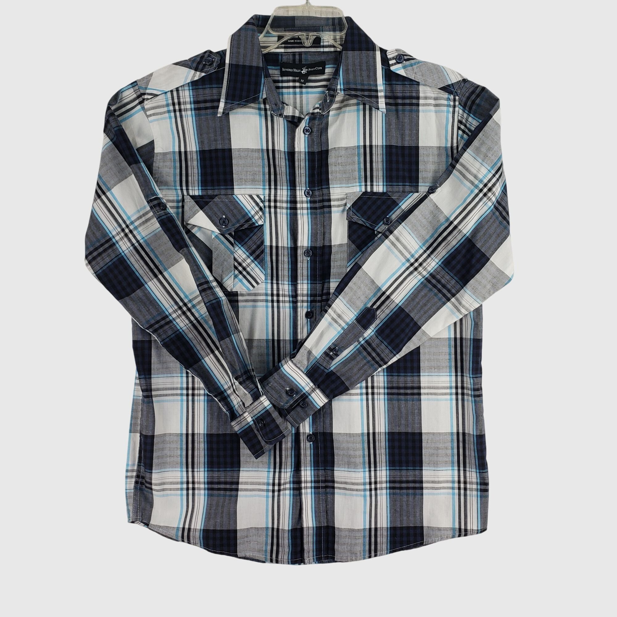 Beverly Hills Polo Club Beverly Hills Polo Club Plaid Button Down Shirt Long Sleeve Size US M / EU 48-50 / 2 - 1 Thumbnail