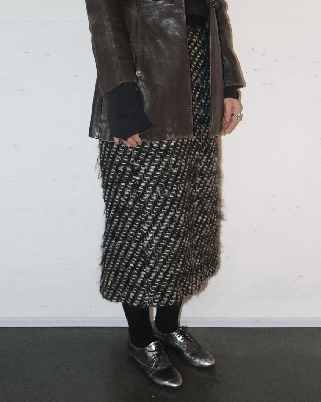 Comme des Garcons Comme des Garçons 90s Tweed Midi Skirt Size 27" / US 4 / IT 40 - 3 Thumbnail