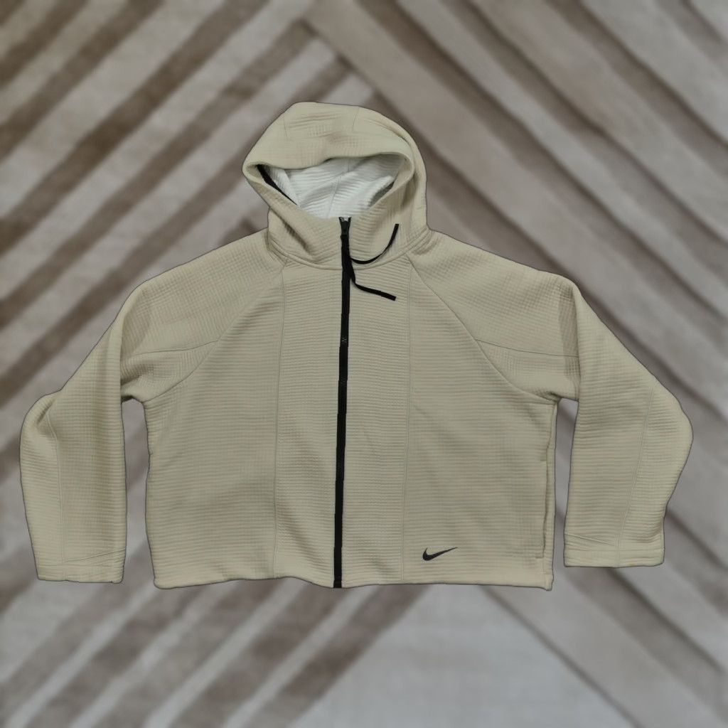 Nike Nike Hoodie Womens XL Beige Full Zip Hooded Grid Tech Fleece Swoosh Size XL / US 12-14 / IT 48-50 - 1 Thumbnail
