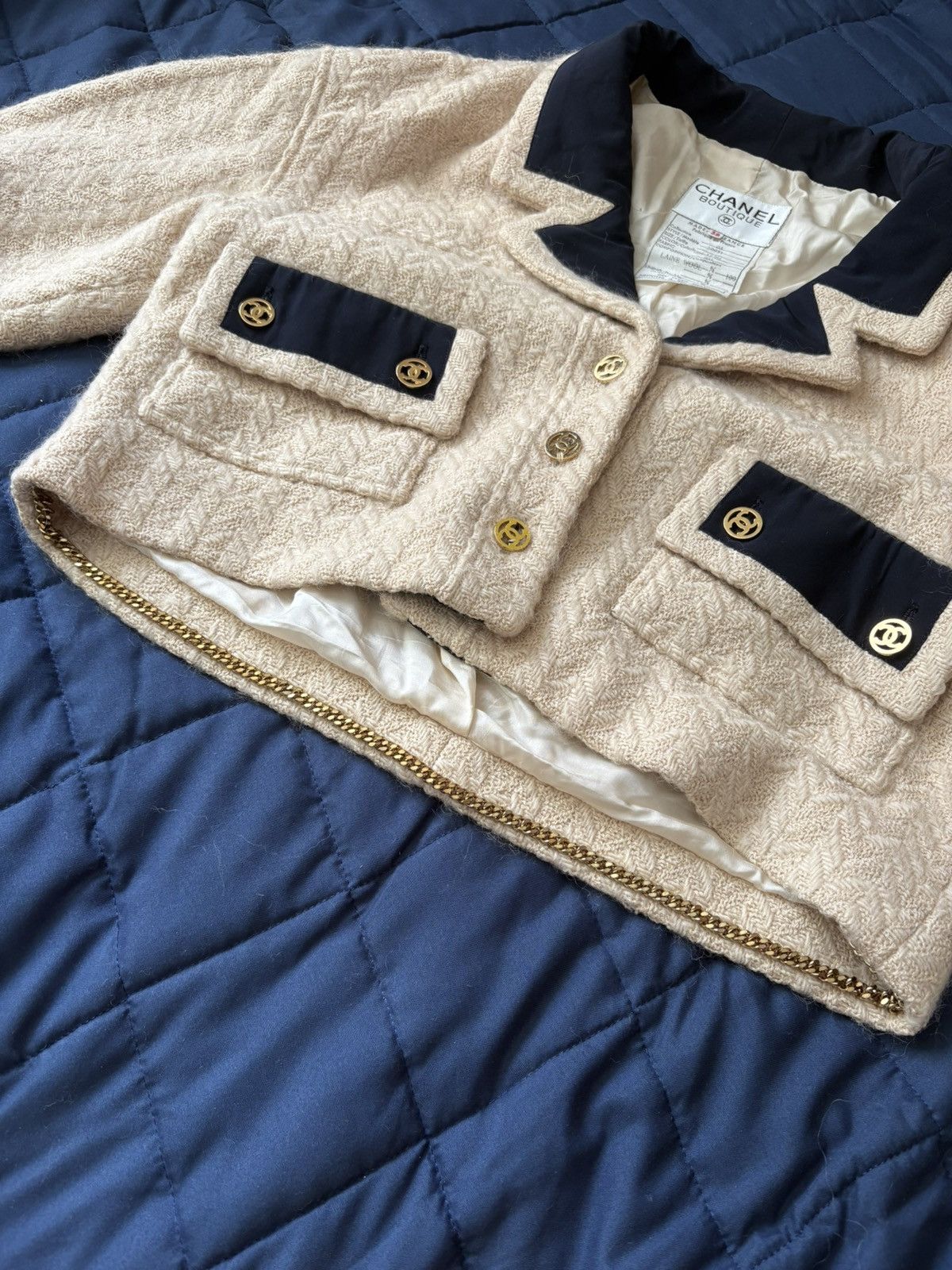 Chanel Vintage Chanel Cropped Tweed Jacket FR 38 Size S / US 4 / IT 40 - 4 Thumbnail