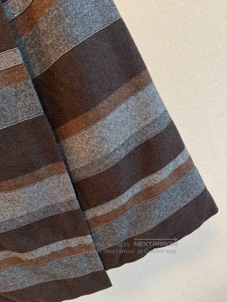 Brunello Cucinelli Brunello Cucinelli Striped Wool Beaded Half Skirt Size 27" / US 4 / IT 40 - 3 Thumbnail