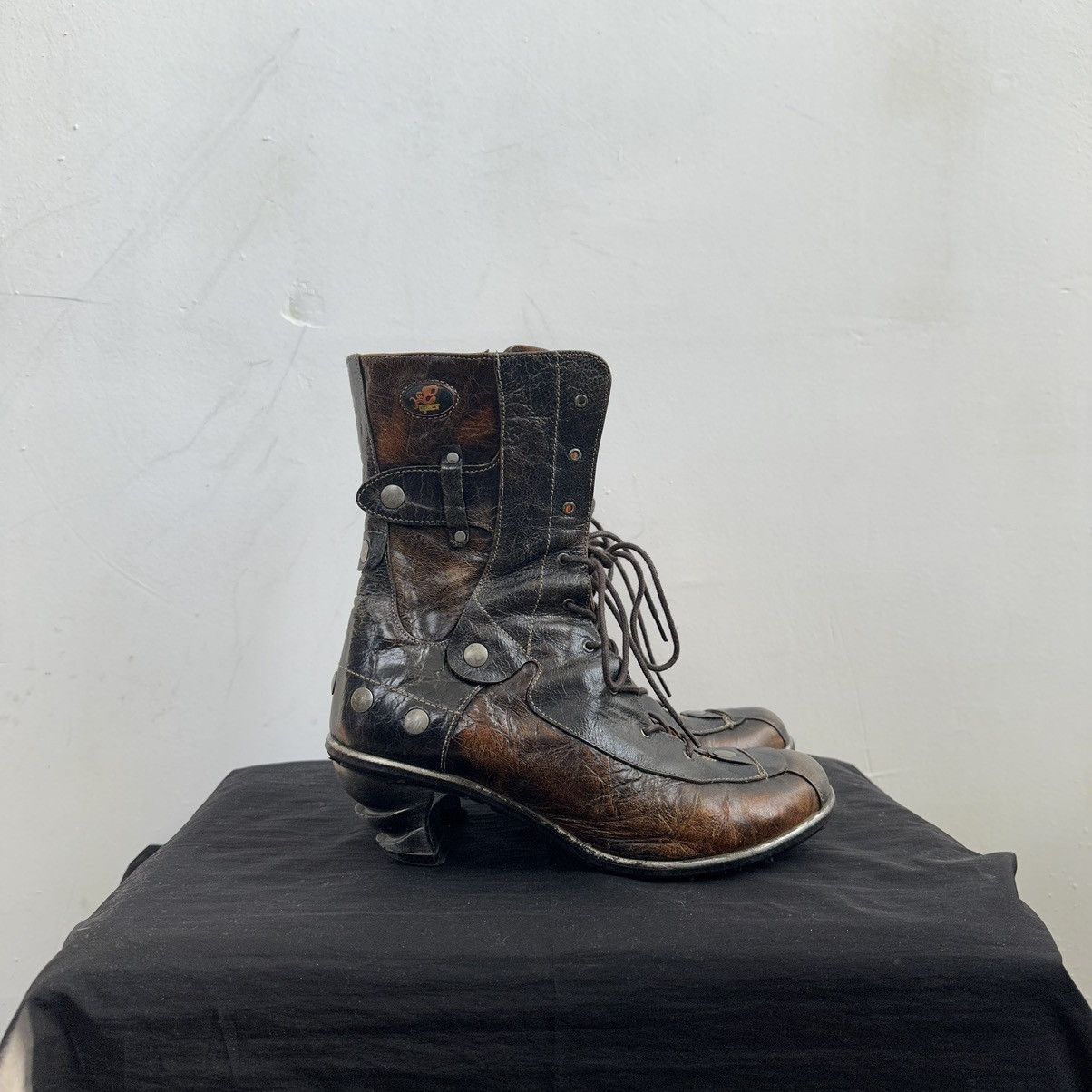 New Rock Eject high Boots heels Vintage Opium Made in Spain Size US 7 / IT 37 - 5 Thumbnail