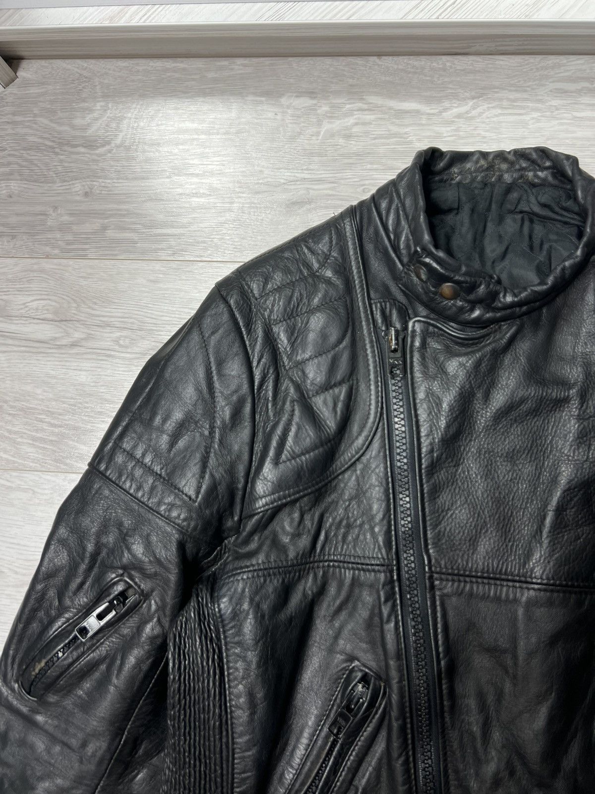 Genuine Leather Vintage Heavyweight Biker Motorcycle Leather Jacket Racing Size US M / EU 48-50 / 2 - 2 Thumbnail