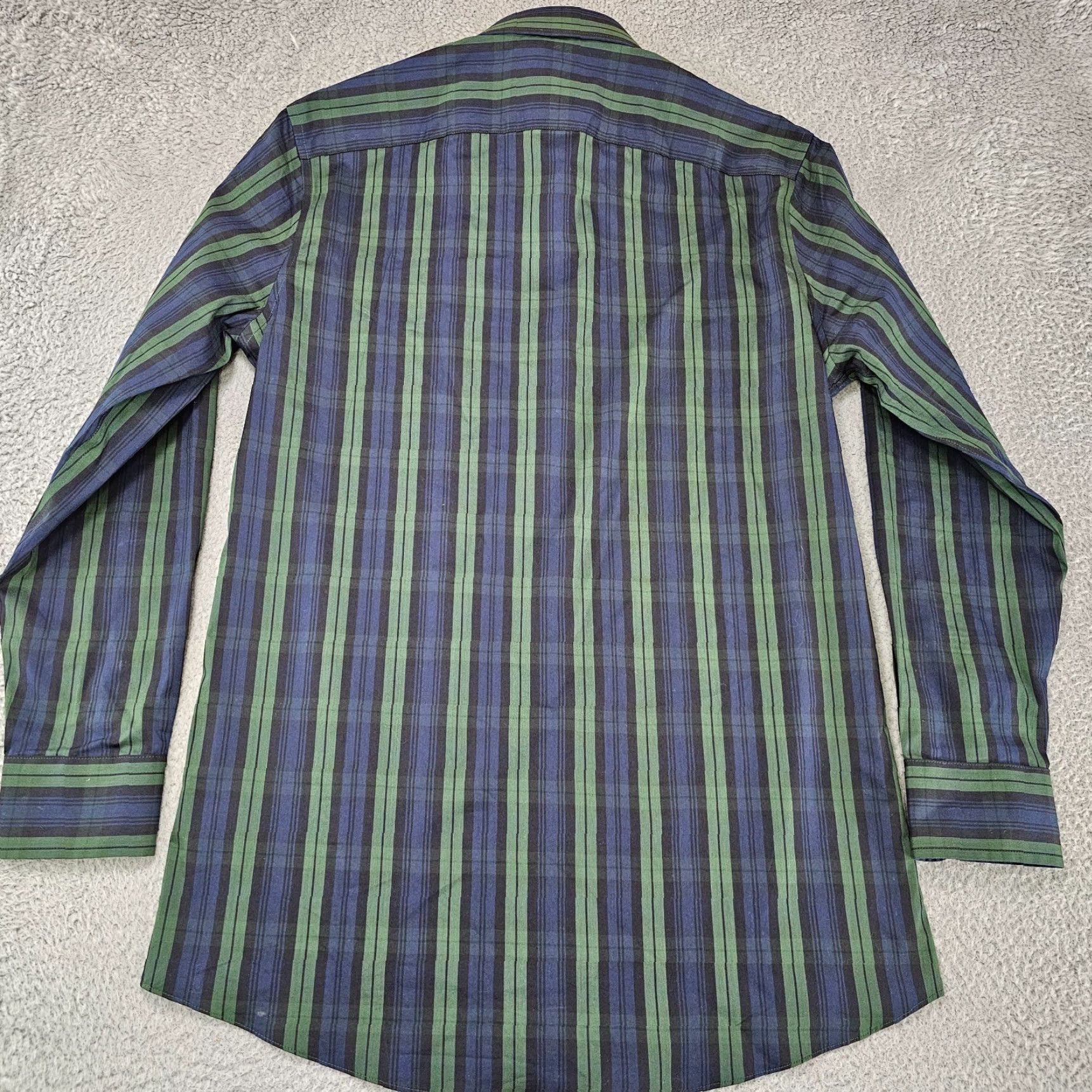 Stafford Stafford Men's Dress Shirt Slim Green 15.5 32/33 Cotton Blend Smooth Stretch Button Collar Shirt Mens Slim Check Casual Wedding Travel Size 40R - 5 Thumbnail