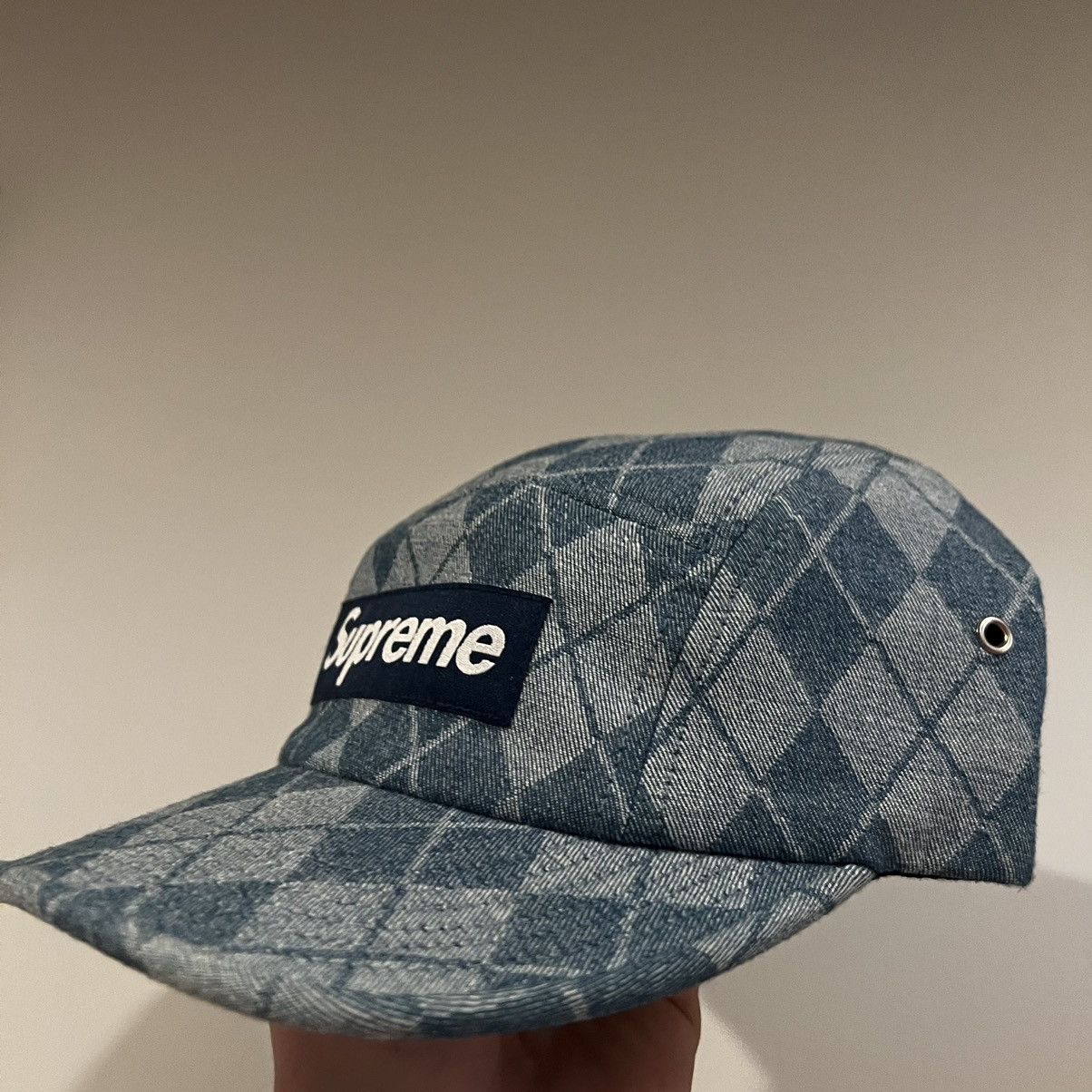 Supreme Supreme Denim Argyle Camp Cap Size ONE SIZE - 10 Thumbnail