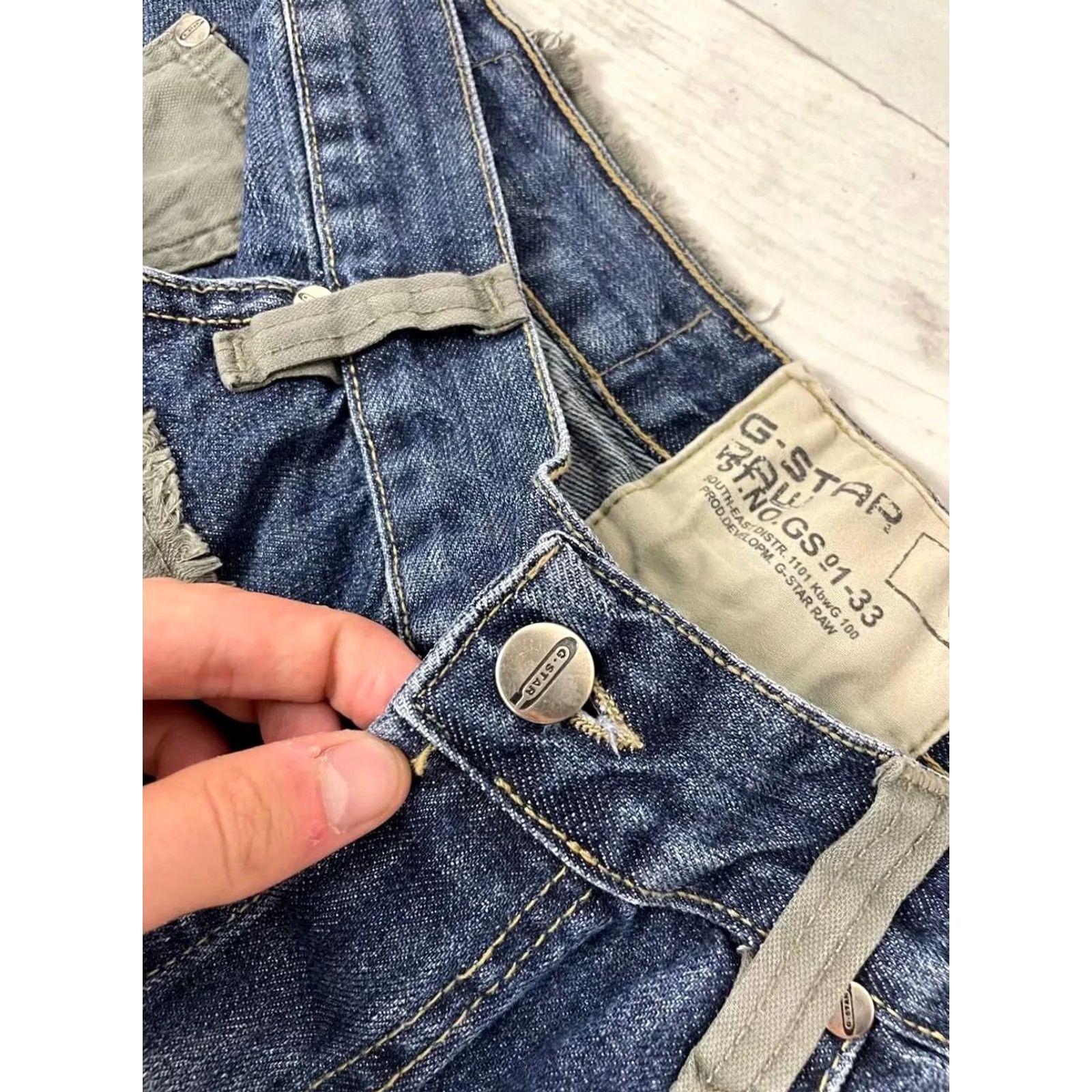 G-Star G-Star Raw Denim Jeans Mens 5-Pocket Patchwork Cargo Straight Blue Size 32 32in Inseam 32cm 41cm 83cm 90s Stars Vintage No N/A Size US 32 / EU 48 - 7 Thumbnail
