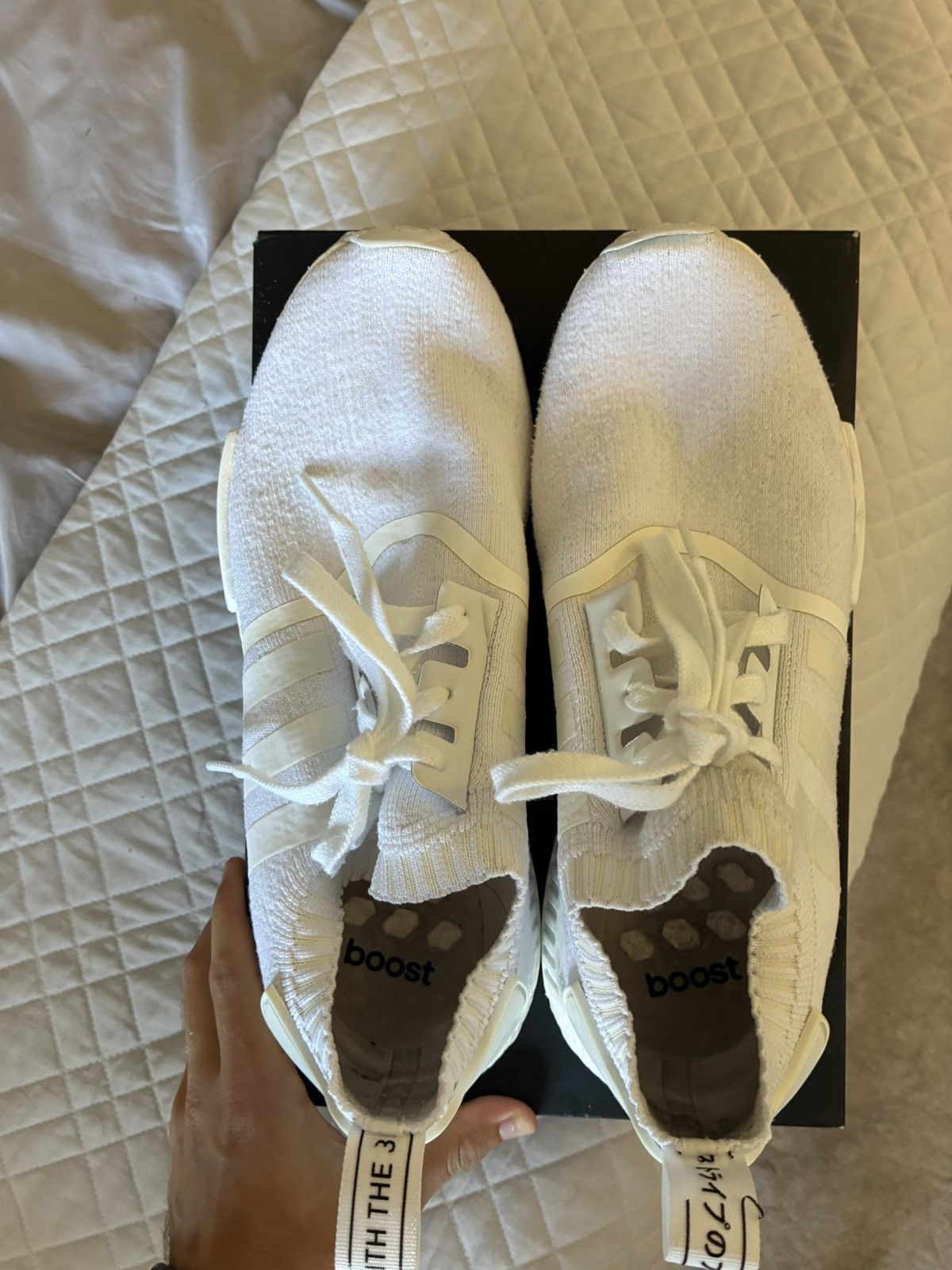 Adidas NMD R1 Triple White Size US 10.5 / EU 43-44 - 6 Thumbnail