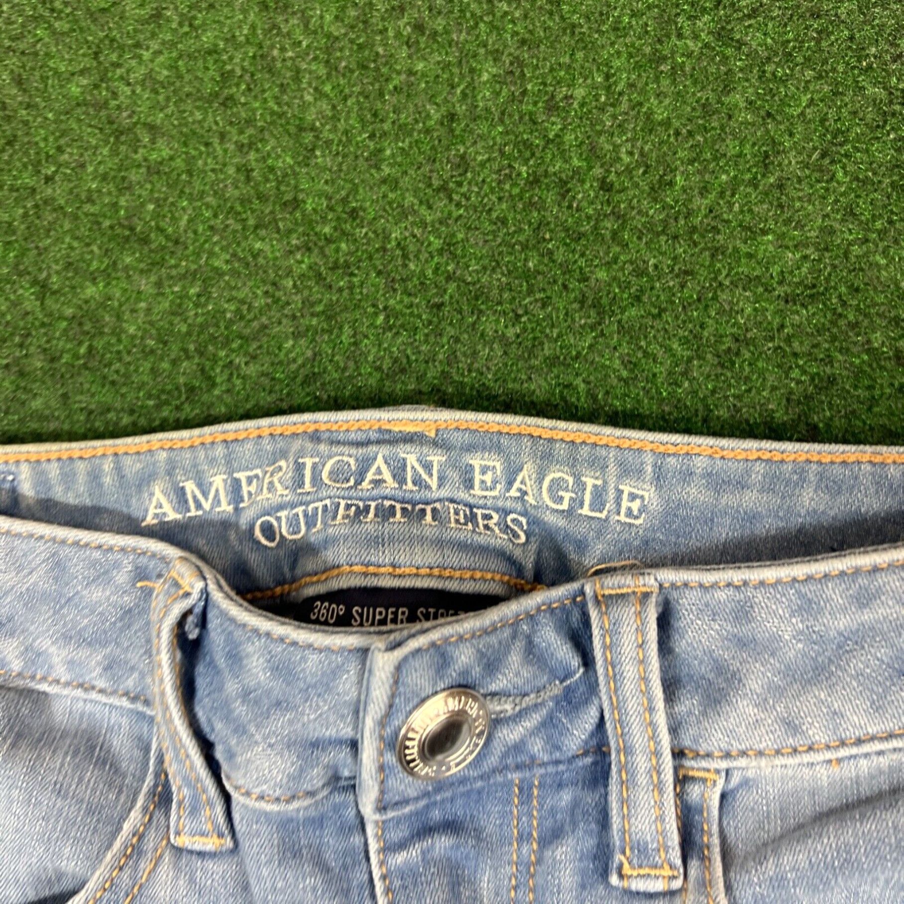 American Eagle Outfitters American Eagle Women's Jeans Size 2 Blue 360 Super Stretch Super High Rise 26x28 Size 26" / US 2 / IT 38 - 3 Thumbnail