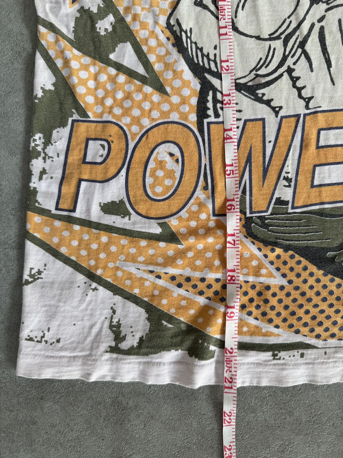 *RARE* VINTAGE 90s WORLD GYM POWER AOP TEE BODYBUILDING