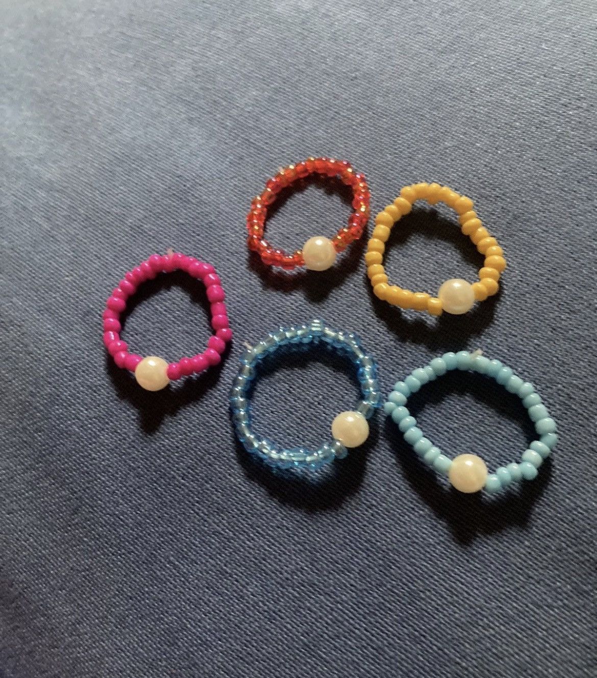 Other Faux pearl colourful beaded ring set Size ONE SIZE - 2 Thumbnail