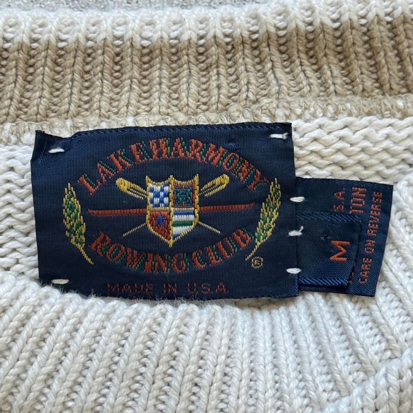 Other Vintage Lake Harmony USA Knit Sweater – Men’s Medium – Ivory Size US M / EU 48-50 / 2 - 4 Thumbnail