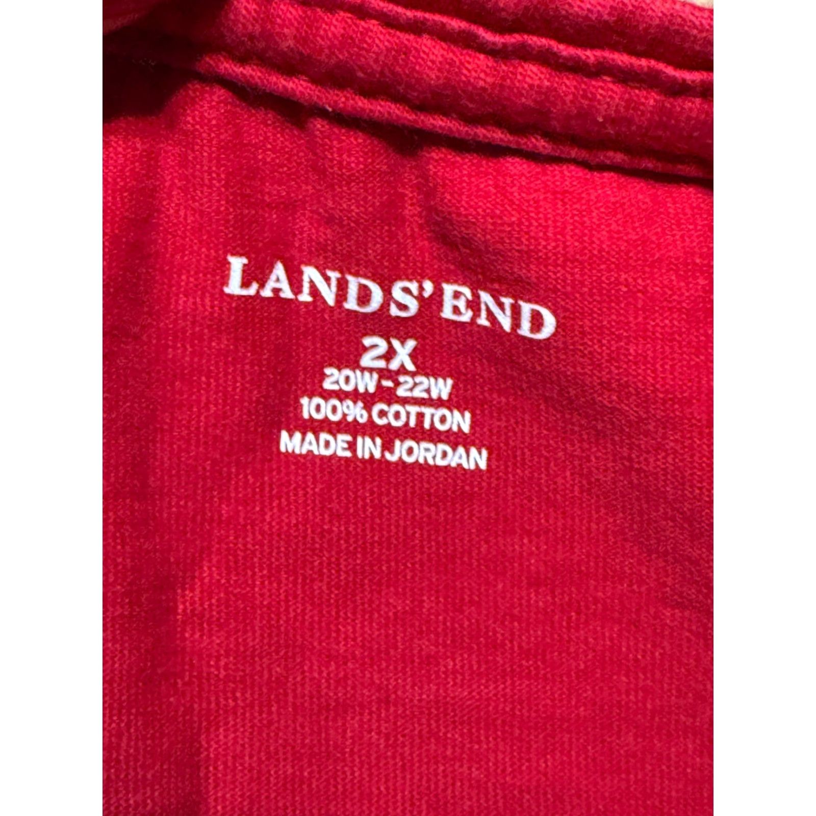 Lands' End Lands' End Shirt Women's Plus Size 2X Red Short Sleeve Shirt Size XXL / US 16-18 / IT 52-54 - 5 Thumbnail
