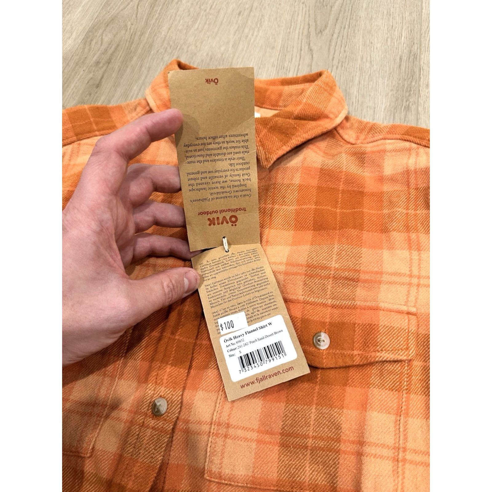 Vintage NWT Fjallraven Women's Ovik Heavy Flannel Shirt Long Sleeve Orange Plaid Size S Size S / US 4 / IT 40 - 7 Thumbnail