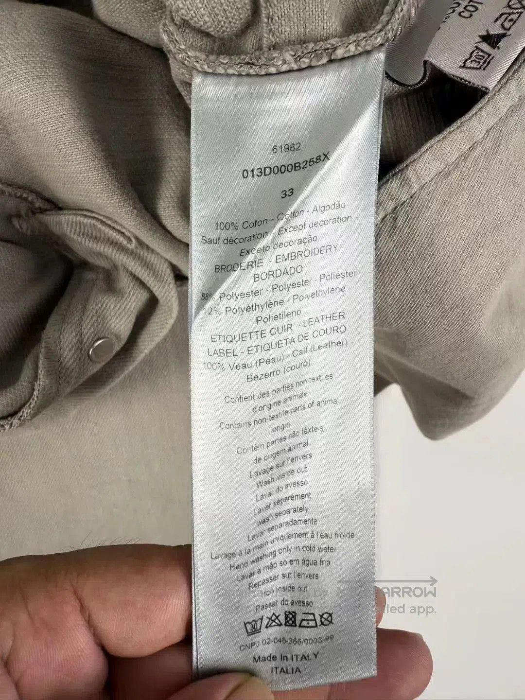 Dior Dior Gray Logo Embroidered Jeans. Size US 33 - 7 Thumbnail