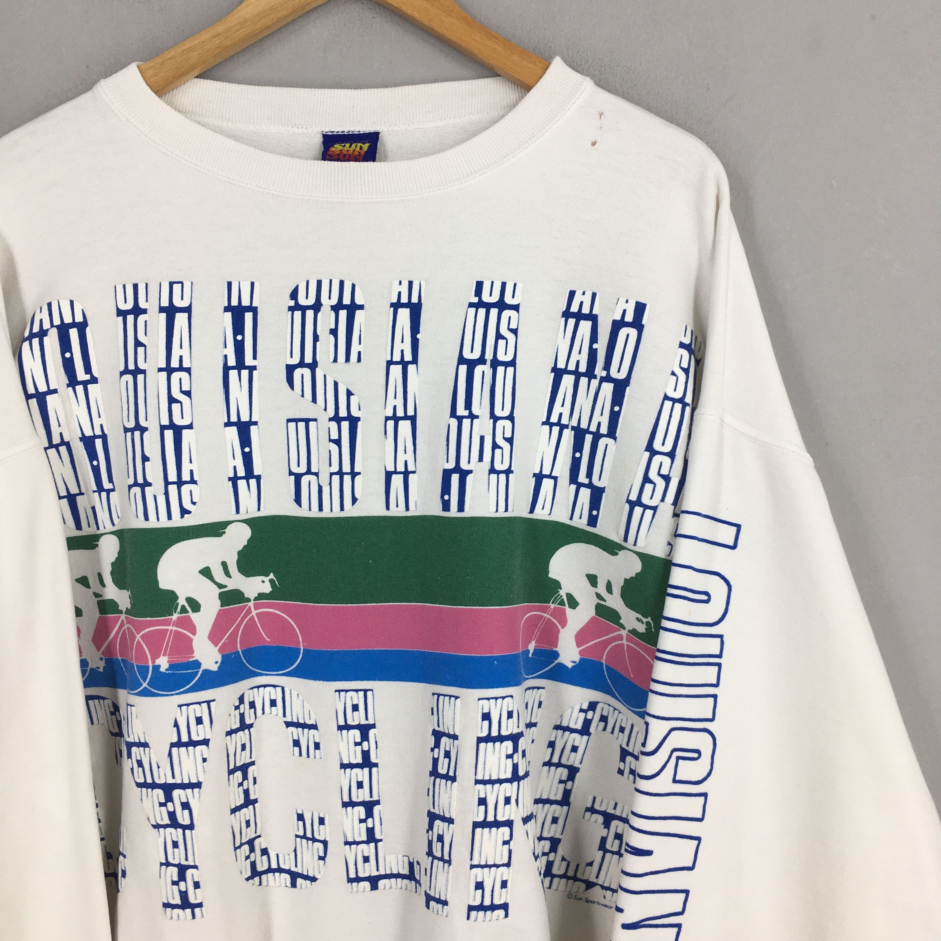 NCAA Vintage 90s Louisiana Cycling Sweatshirt XLarge Size US XL / EU 56 / 4 - 2 Thumbnail