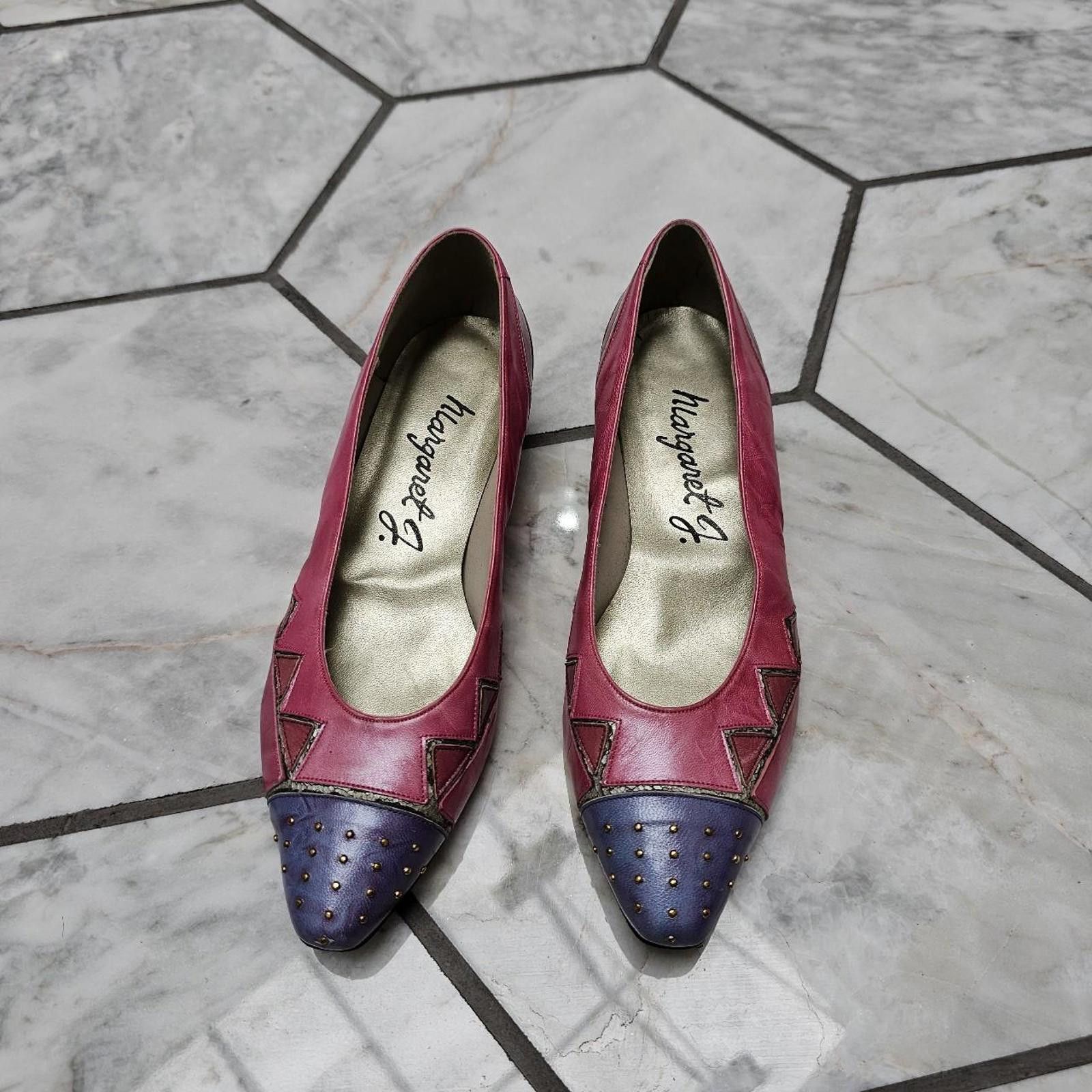 Other Pink and Purple Vintage Kitten Heels Margaret Jerrolod Size US 7 / IT 37 - 1 Thumbnail