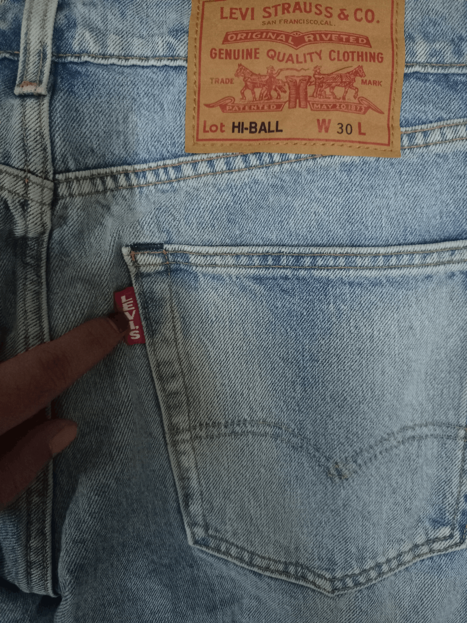 image of Vintage Levis Big E Hi-Ball Blue Wash Distressed Jeans 32X29, Men's