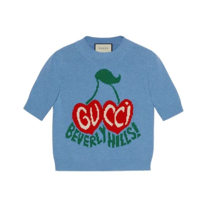 Gucci Short Cherry Knit Sweater Women