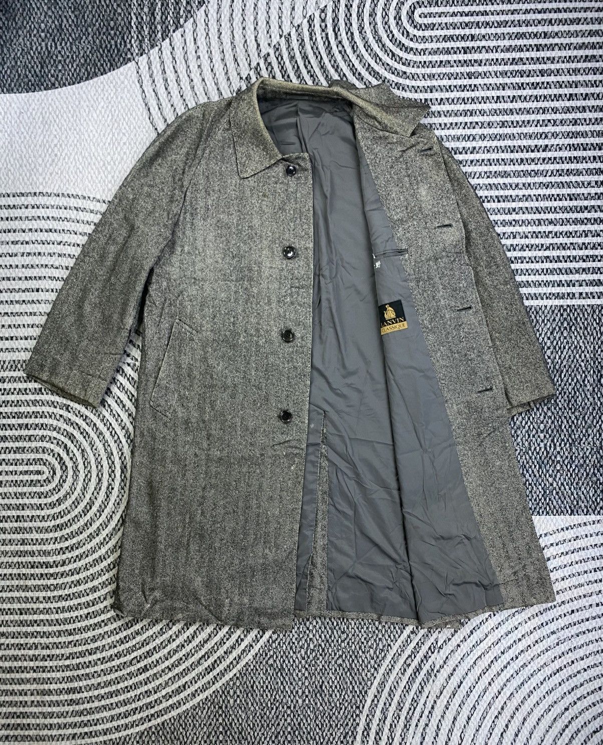 Lanvin Vintage Lanvin Grey Trench Coat Jacket Size US XL / EU 56 / 4 - 7 Thumbnail