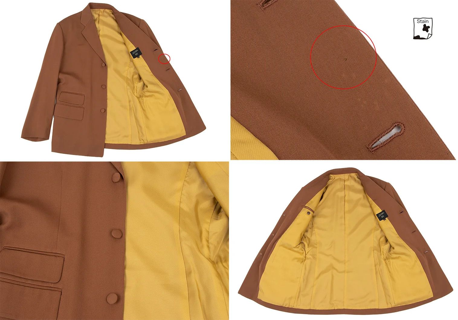 Jean Paul Gaultier Wool Gabardine Jacket with Button Design in Brown Size US M / EU 48-50 / 2 - 13 Thumbnail