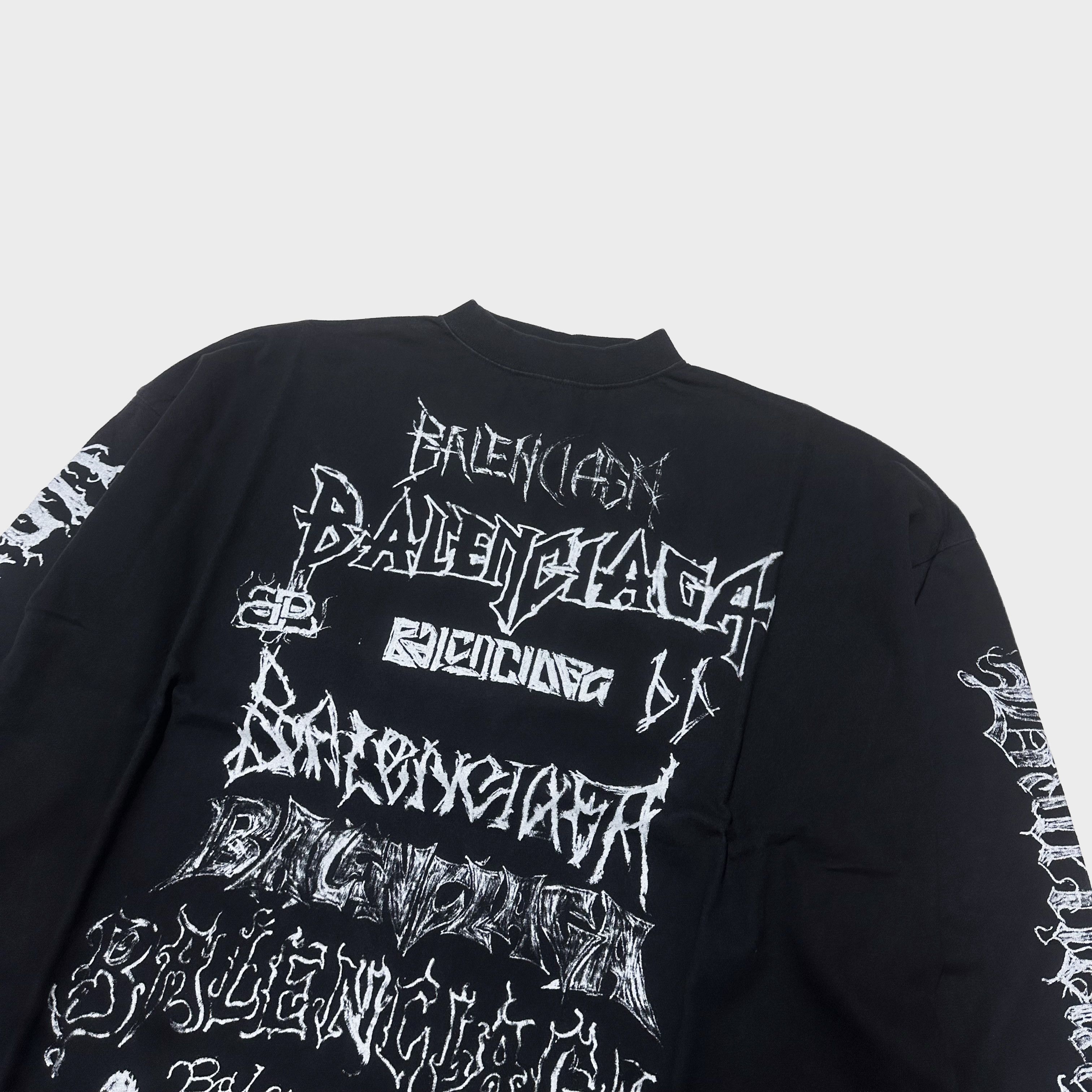Balenciaga BALENCIAGA size M L medium Long sleeve black tshirt metal Size US M / EU 48-50 / 2 - 4 Thumbnail
