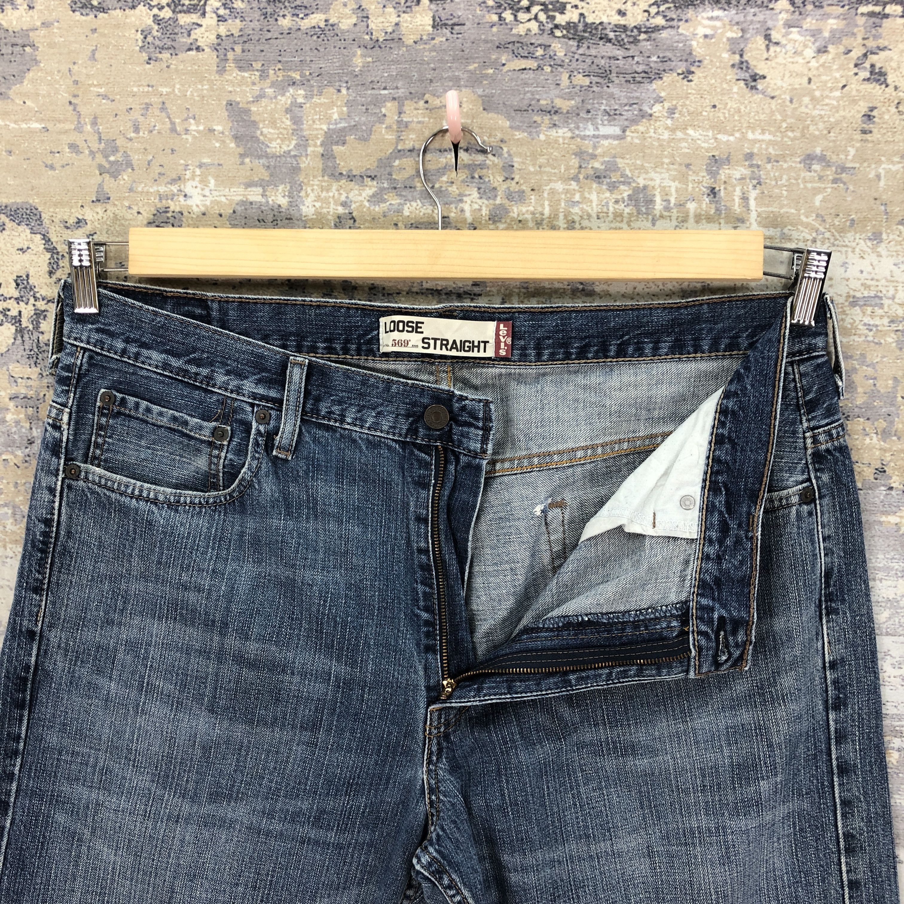 Levi's Vintage Levis 569 Baggy Faded Jeans Levi's Light Wash Denim Size US 38 / EU 54 - 6 Thumbnail