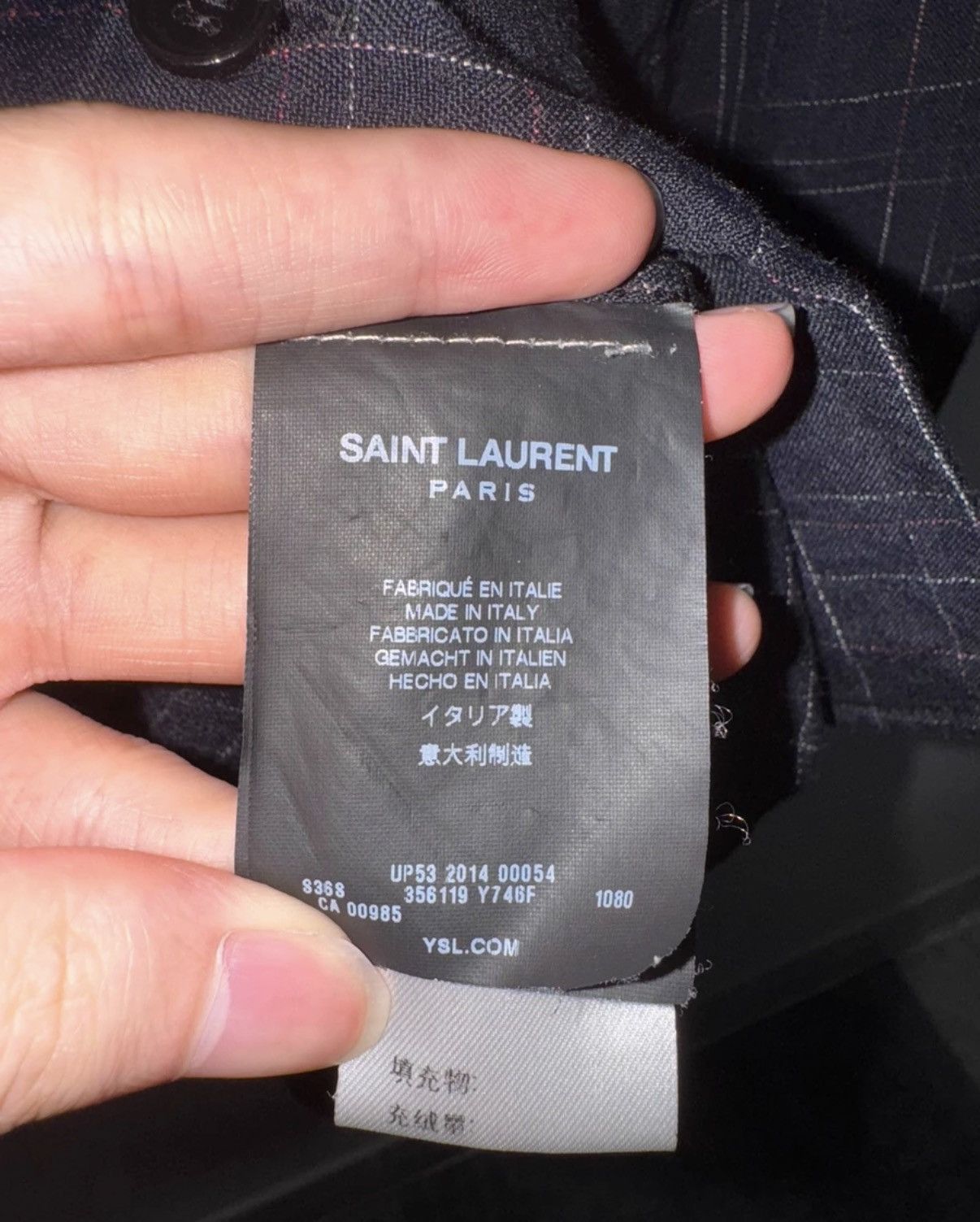 Saint Laurent Paris SLP) 14FW Runway Cuban Collar Silk Black Slub Texture Shirt Size US L / EU 52-54 / 3 - 8 Thumbnail