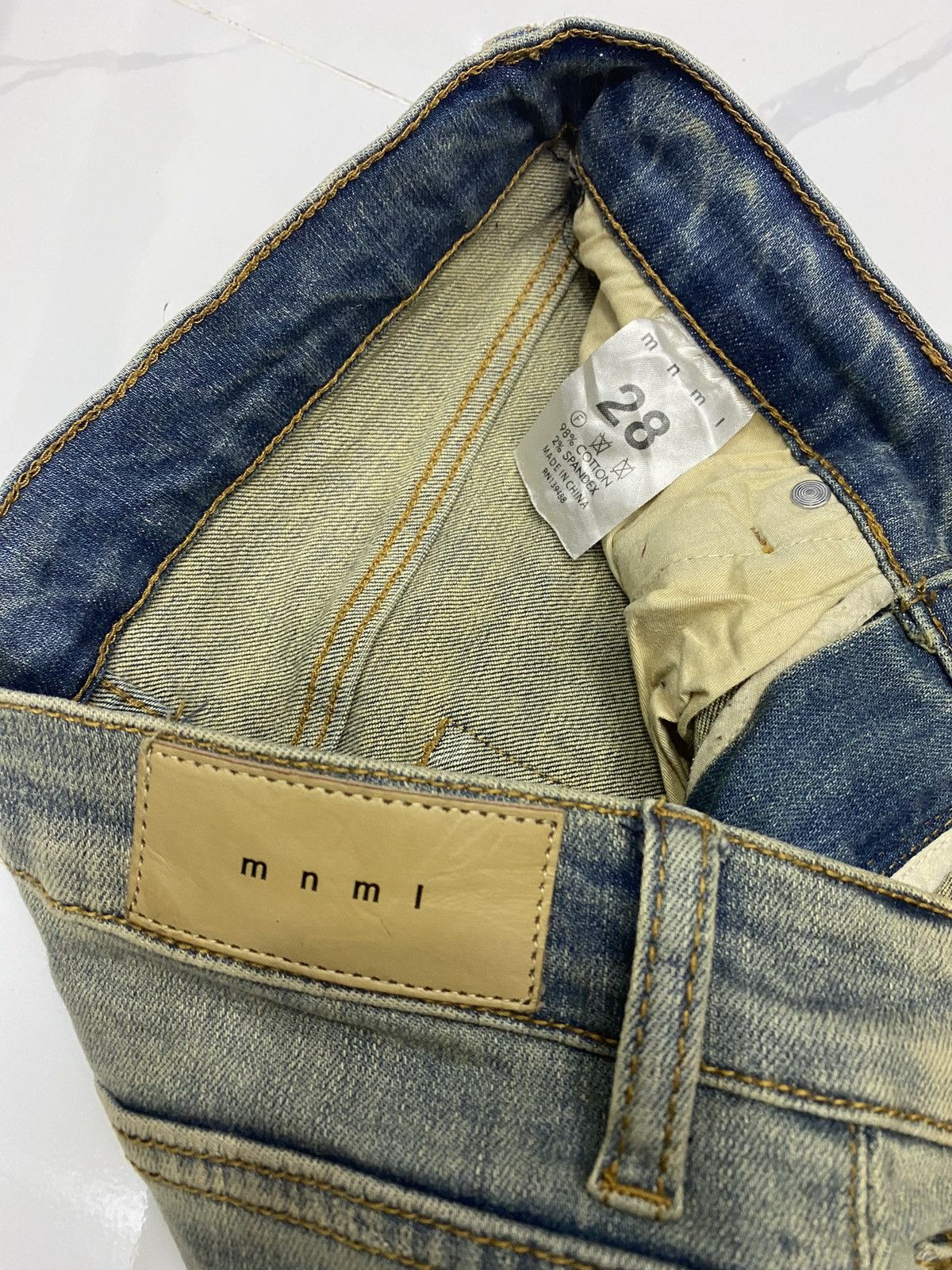 If Six Was Nine × Japanese Brand × Le Grande Bleu (L.G.B.) 🔥RUSTY DISTRESSED MNML DISTRESS CUT LEGS DENIM RUSTY JEANS Size 29" - 7 Thumbnail