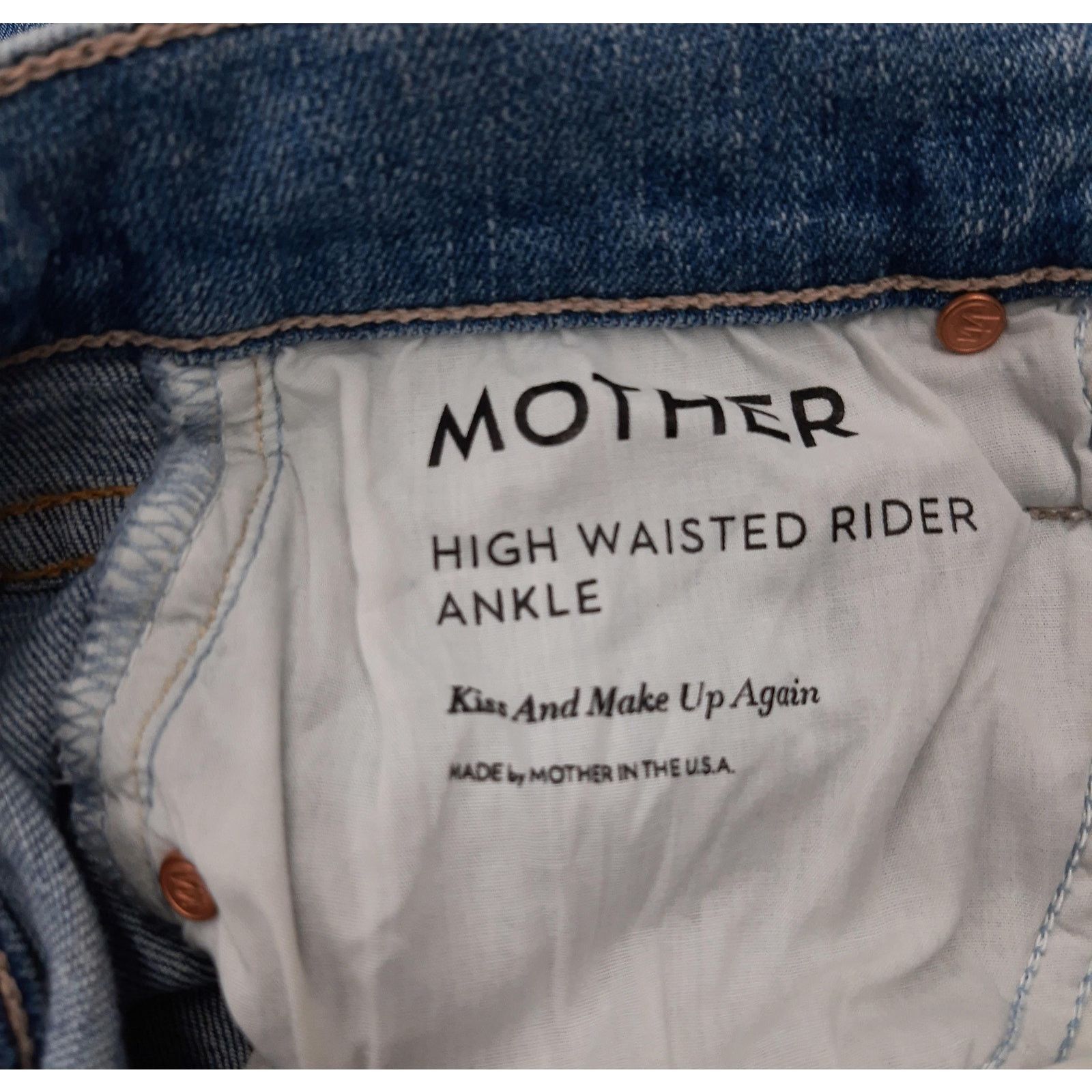 MOTHER Mother High Waisted Rider Ankle Kiss And Make Up Again Jeans Size 27" / US 4 / IT 40 - 4 Thumbnail