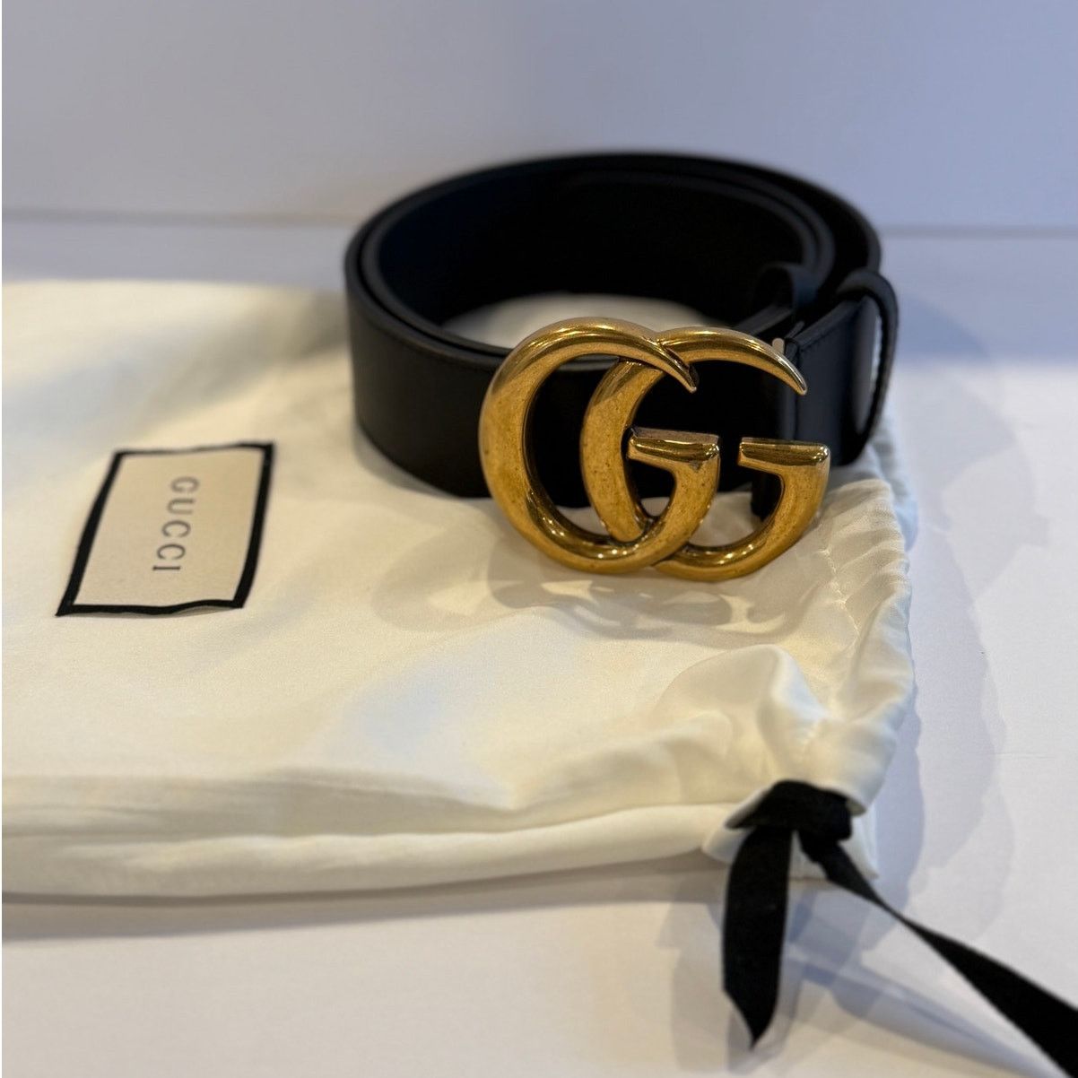 Gucci Gucci Black Leather Marmount Wide Belt Size 80 Size ONE SIZE - 10 Thumbnail