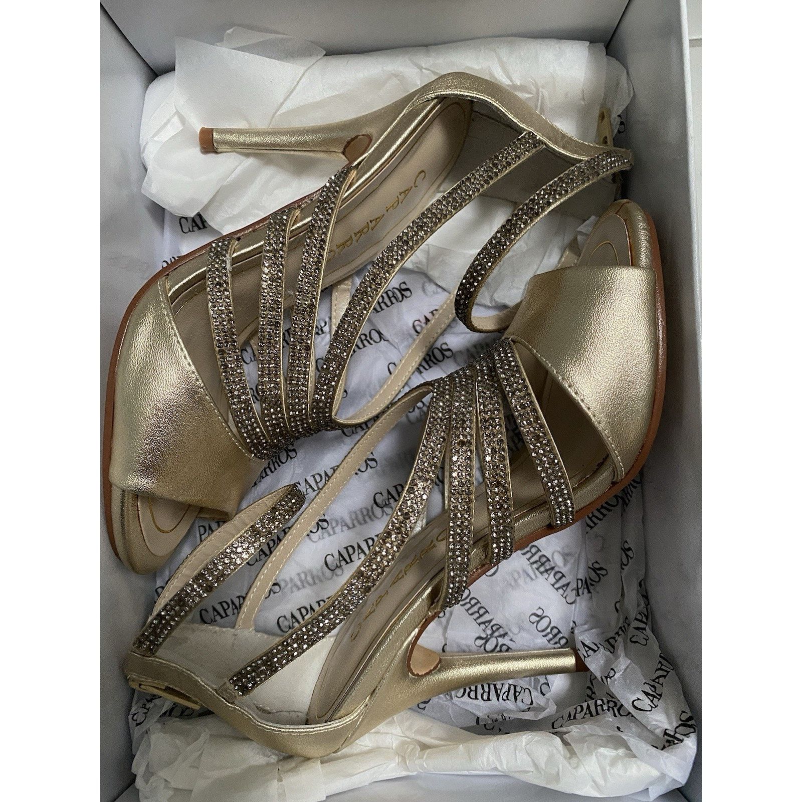 &Daughter × Other Caparros Platino Metallic Gold Open Toes Sz 61/2 M Size US 6.5 / IT 36.5 - 11 Thumbnail