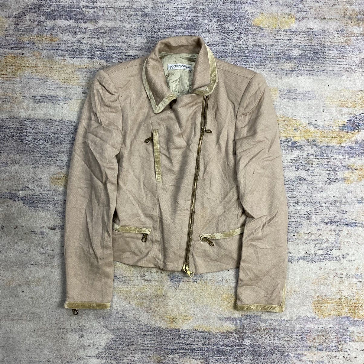 Emporio Armani Vintage Emporio Armani asymmetrical bikers jacket Size M / US 6-8 / IT 42-44 - 2 Thumbnail