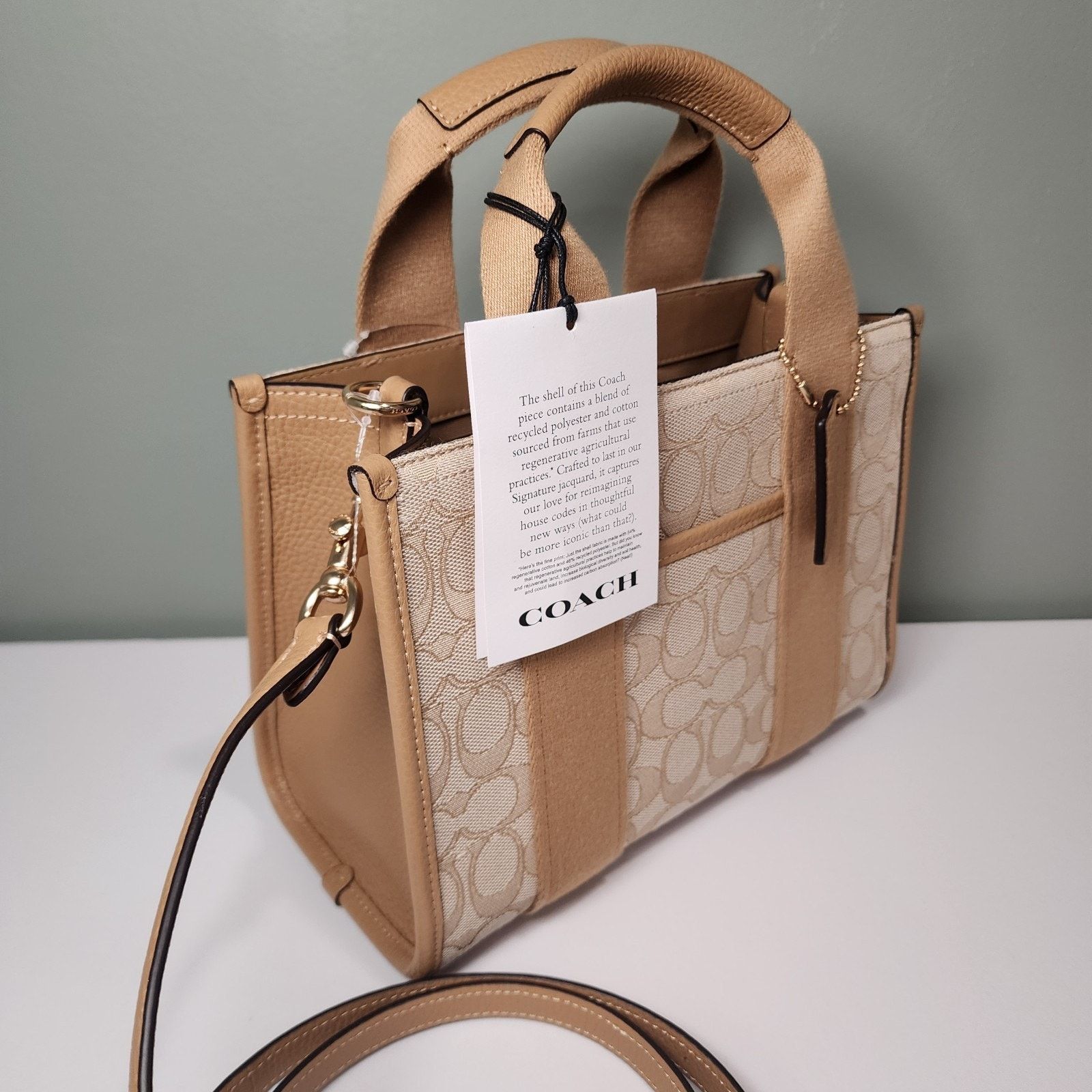 Coach Coach CAR78 Signature Jacquard Smith Tote 24 Light Khaki Size ONE SIZE - 3 Thumbnail