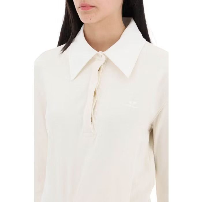 o1s22i1n0424 Twisted Polo Mini Dress in White