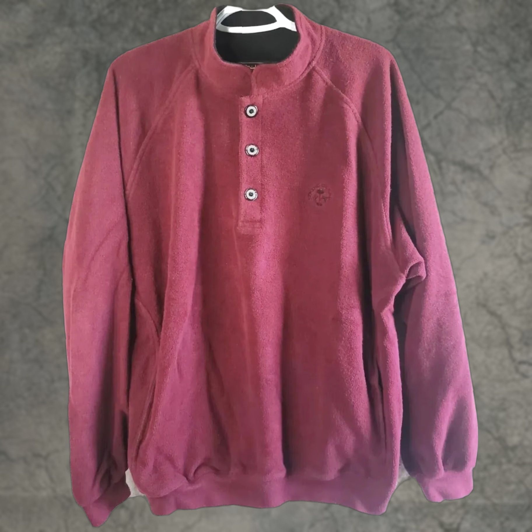 Vintage VINTAGE Straight Down Sweater Men’s Large Pullover 3-Botton Collared Long Sleeve Red Cotton Polyester Blend with Chest Logo, Pre-owned Size US L / EU 52-54 / 3 - 1 Thumbnail
