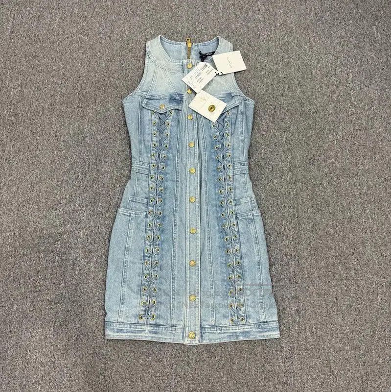 Balmain Balmain Blue Denim Dress for Women . Size S / US 4 / IT 40 - 1 Thumbnail