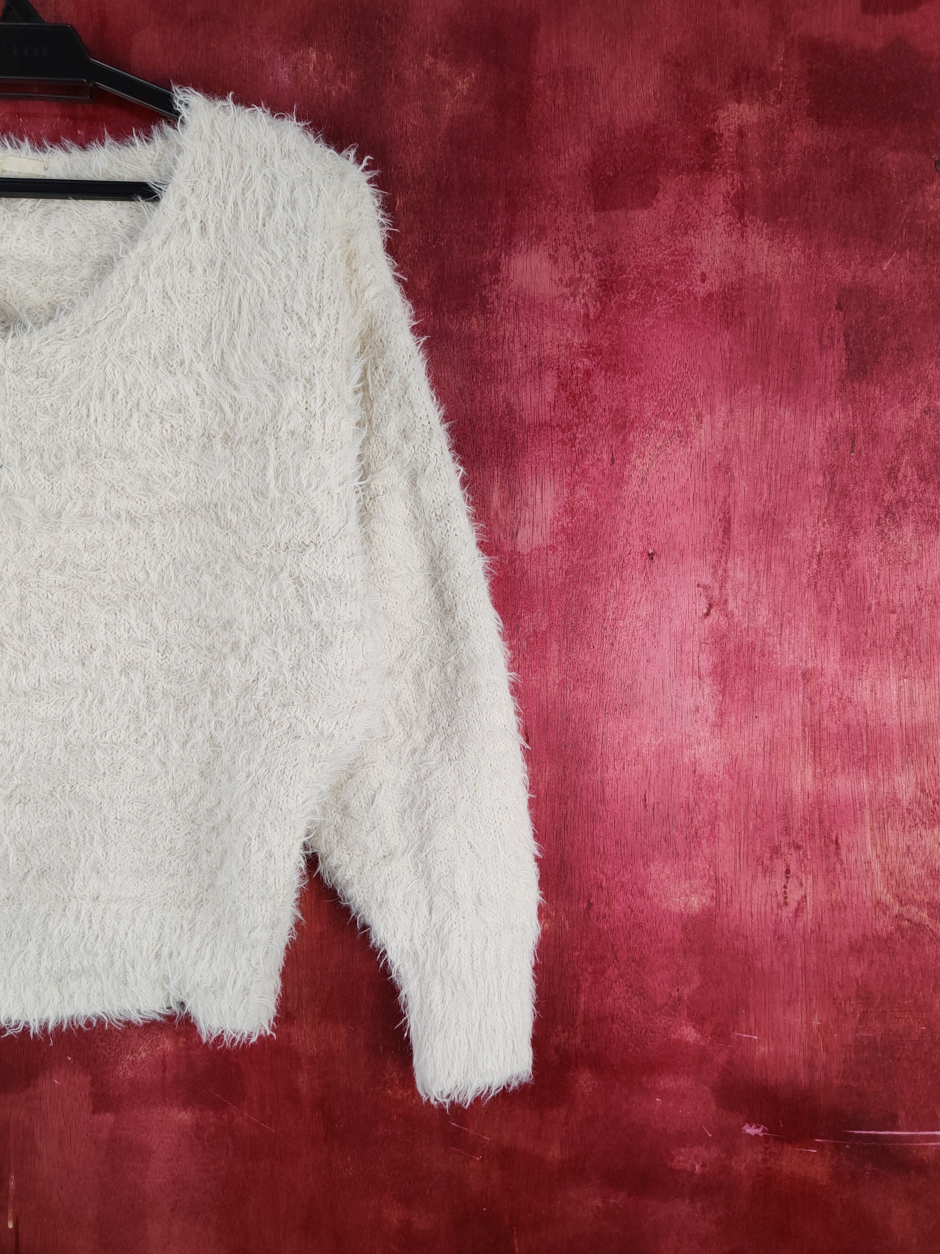 Aran Isles Knitwear GU Beige Shag Shaggy Fur Mohair Knitwear #S2101 Size M / US 6-8 / IT 42-44 - 5 Thumbnail
