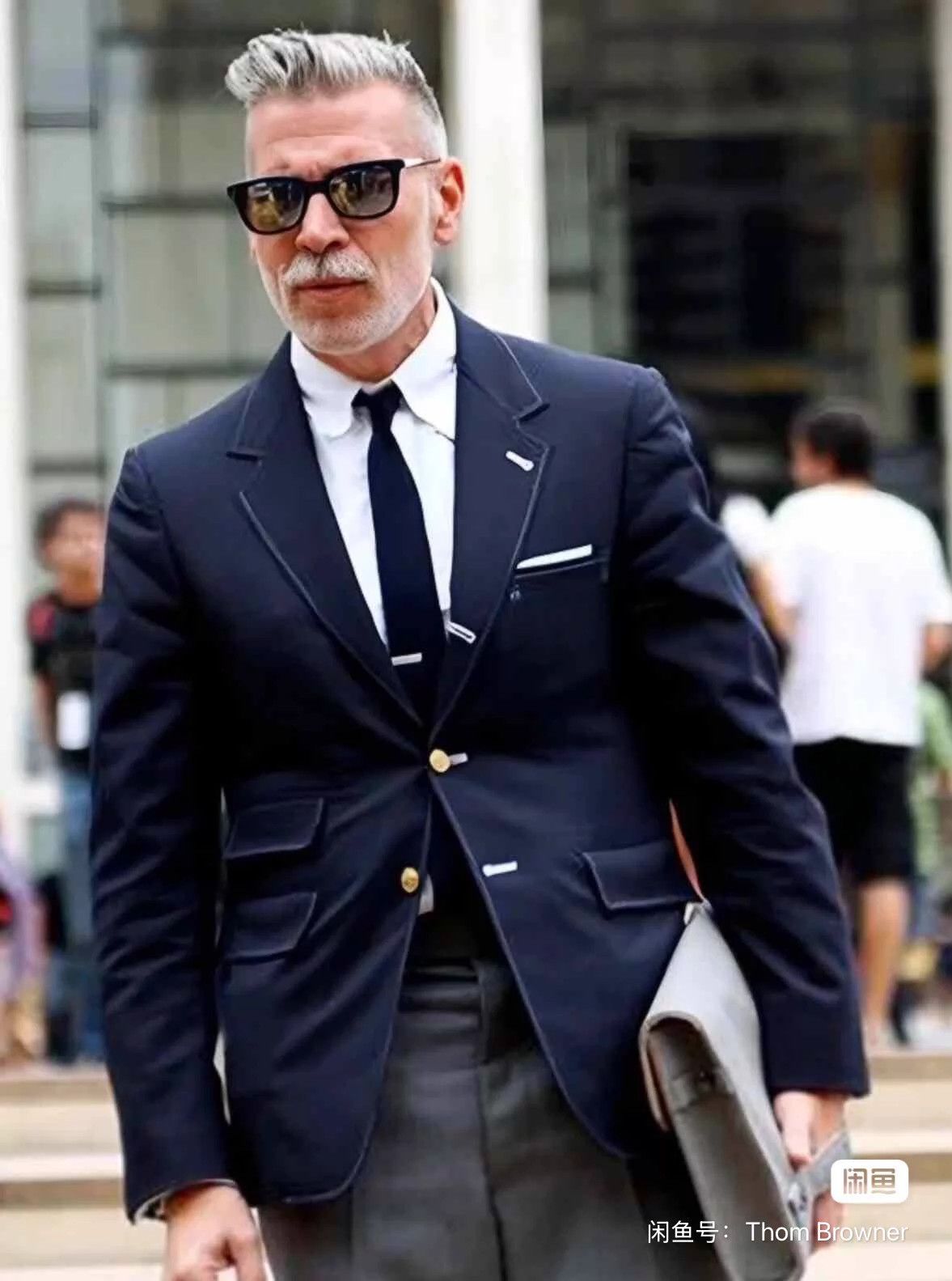 Thom Browne Thom Browne Men's Navy Gold Button Slim Fit Suit (Rare) Size 50R - 6 Thumbnail