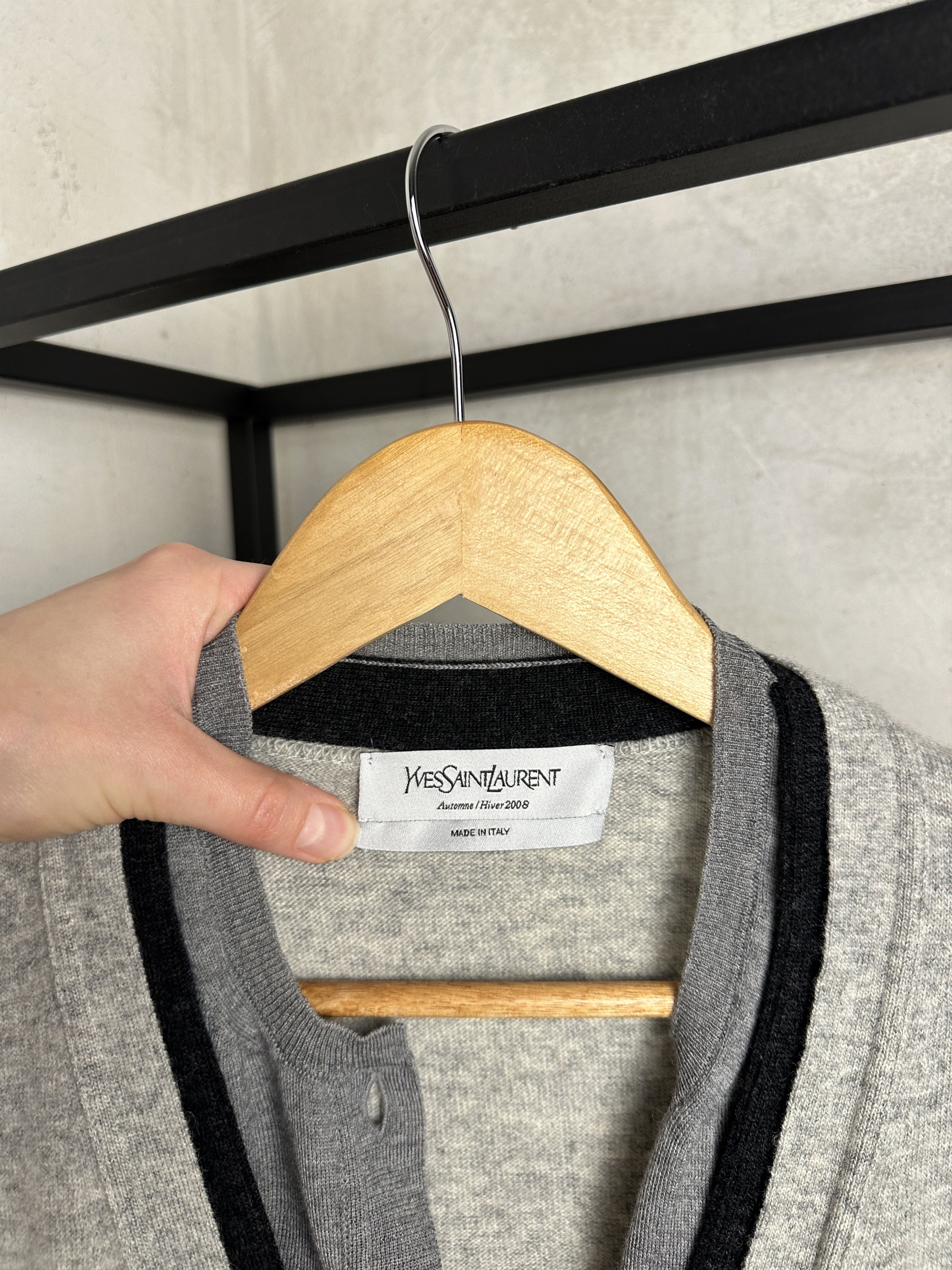 Saint Laurent Paris Yves Saint Laurent Archive FW08 Wool Layered Cardigan Size M / US 6-8 / IT 42-44 - 10 Thumbnail