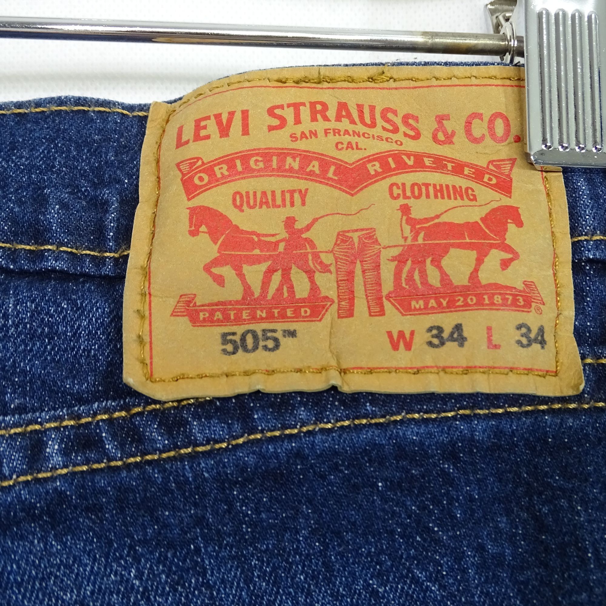 Levi's Levis 505 Straight Denim Jeans Men Size 34 x 34 Blue Dark Size US 34 / EU 50 - 5 Thumbnail
