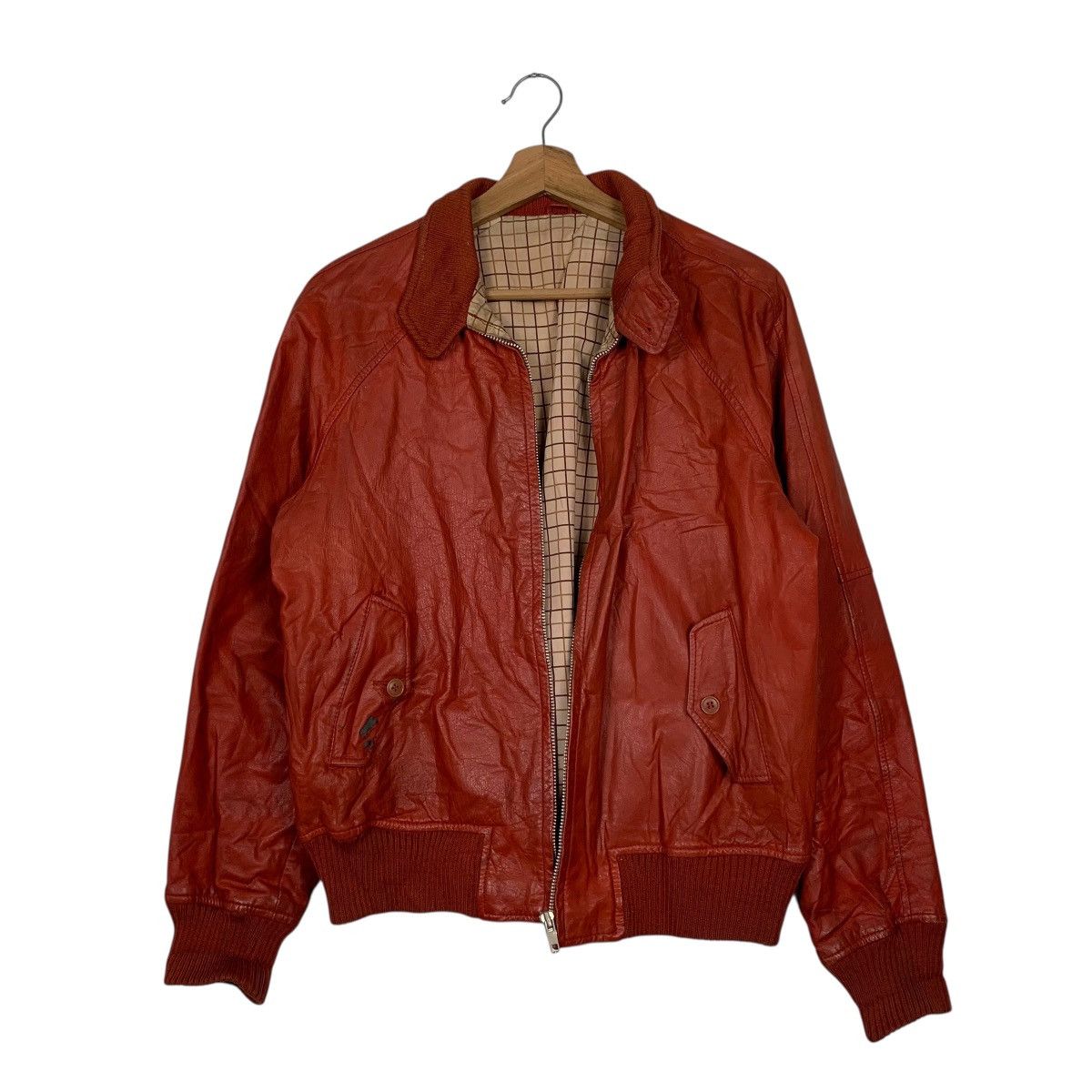 Japanese Brand Vintage Japanese Brand Red Leather Jacket Size US S / EU 44-46 / 1 - 1 Thumbnail