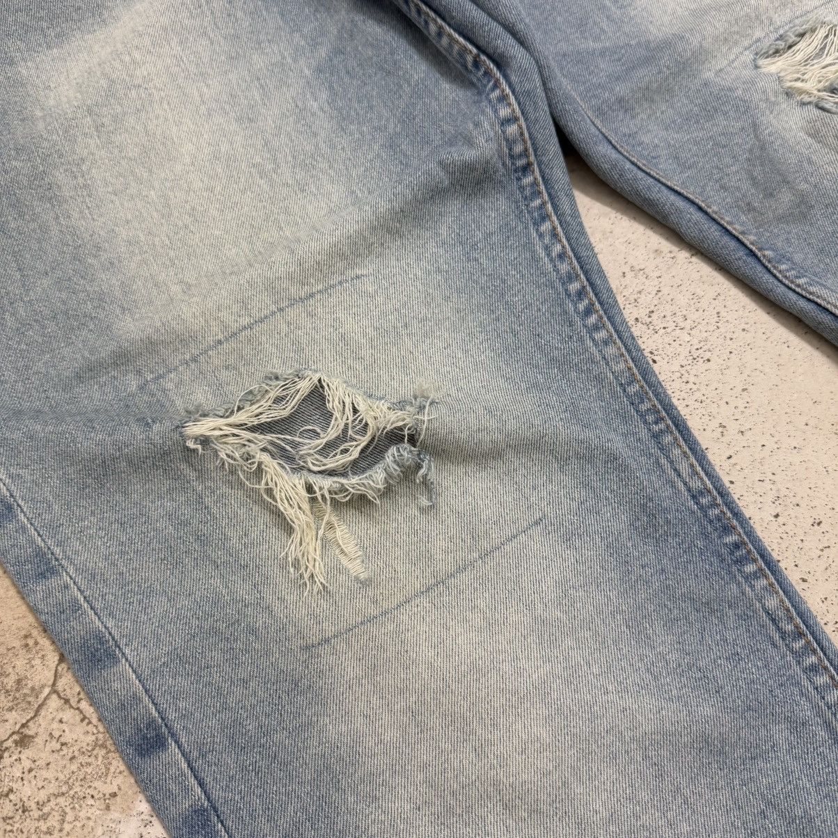 Japanese Brand Navi Distressed Lightwash Denim Pants Size US 33 - 6 Thumbnail
