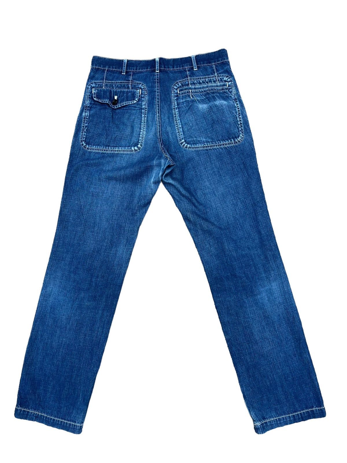 Comme des Garcons Homme Vintage CDGH Distress Fade Blue Denim Military Work Pant Size US 29 - 12 Thumbnail