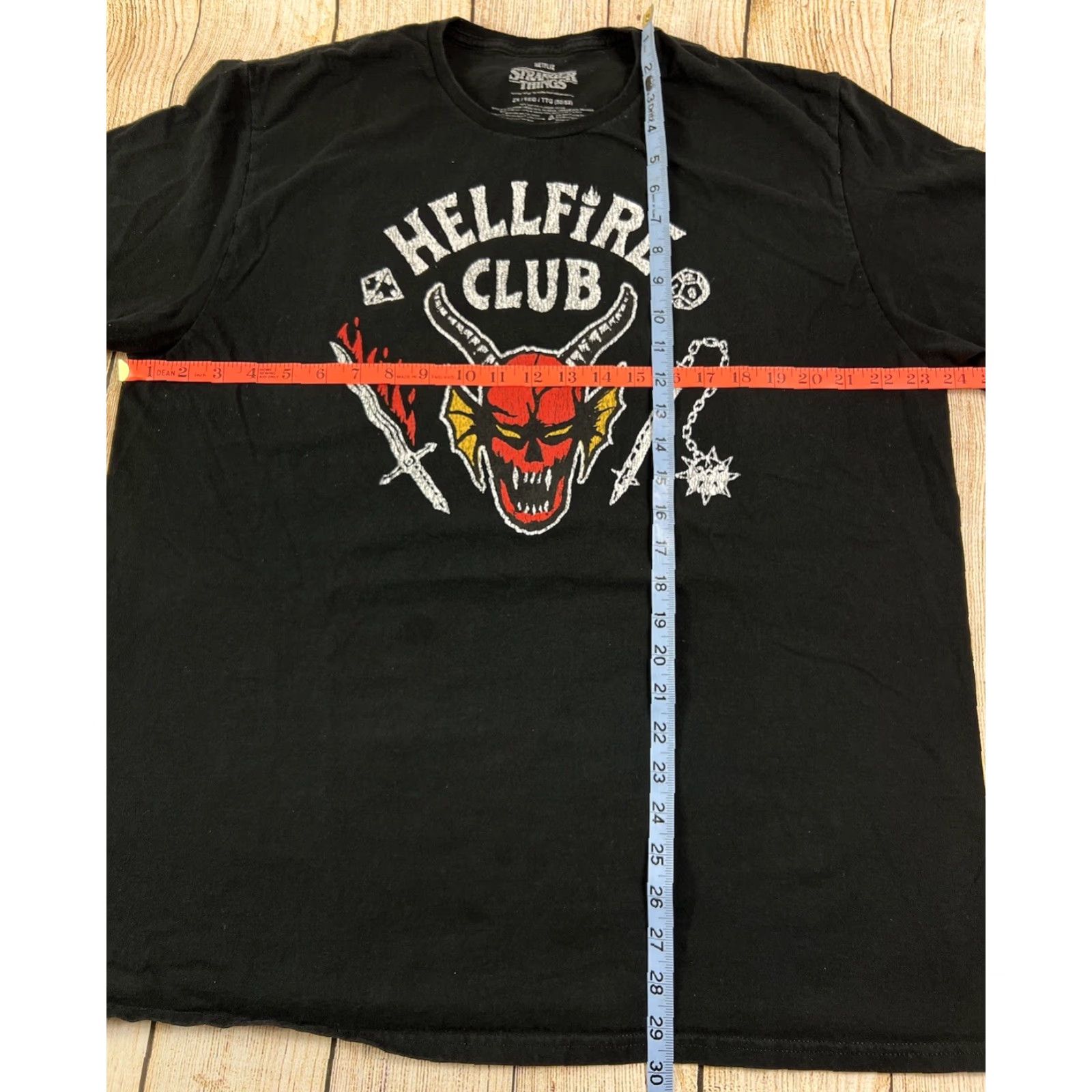 Vintage Netflix Stranger Things Hellfire Club Black T Shirt 2XL Unisex Adults Short Sleeve Vintage 80s Retro Movie Merch Size US XXL / EU 58 / 5 - 5 Thumbnail