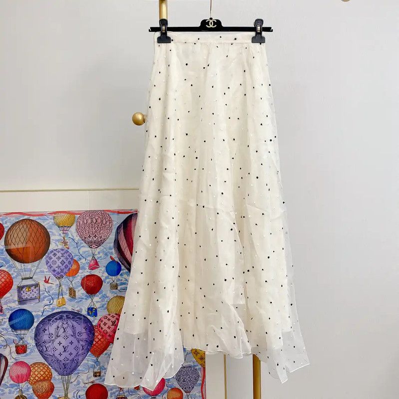 Dior Dior White Silk Midi Skirt for Women 0089 Size 23" - 1 Thumbnail
