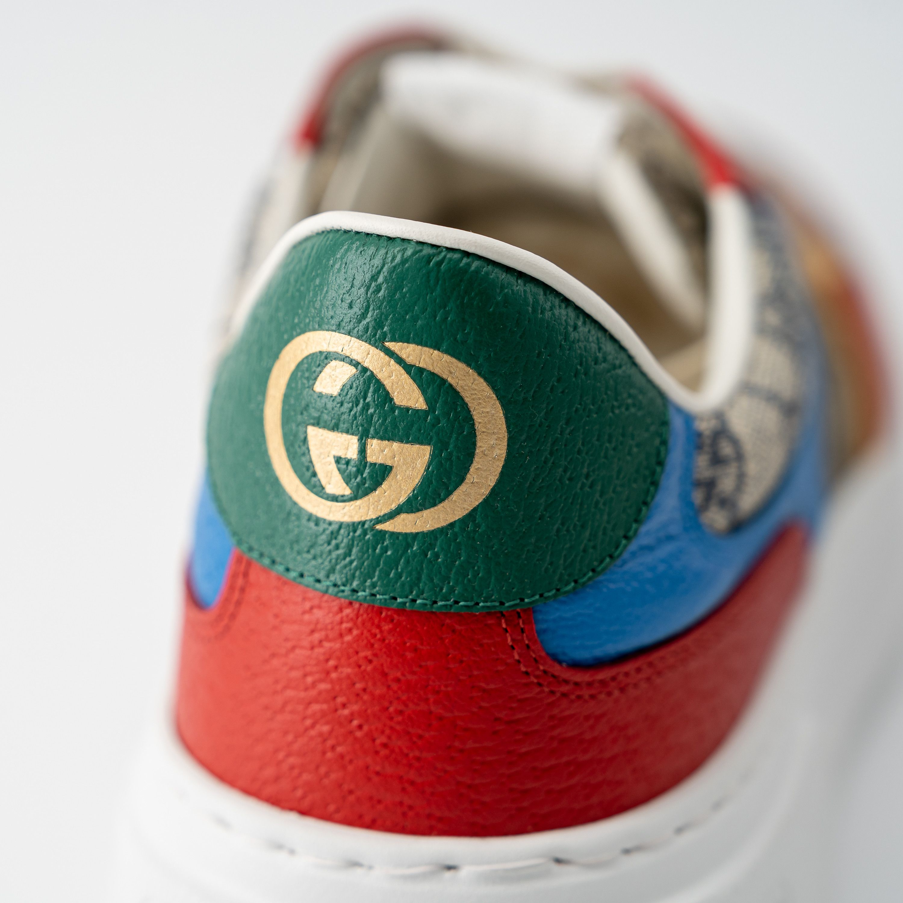 Gucci 12G Gucci GG Supreme Low Top Sneakers Beige Red Blue Green Size US 12.5 / EU 45-46 - 8 Thumbnail