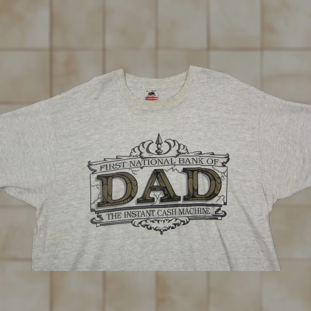Fruit Of The Loom VINTAGE Fruit of the Loom Shirt Mens XL Gray 80s Dad First National Bank Money Crew Neck Short Sleeve Cotton Jersey Size US XL / EU 56 / 4 - 1 Thumbnail