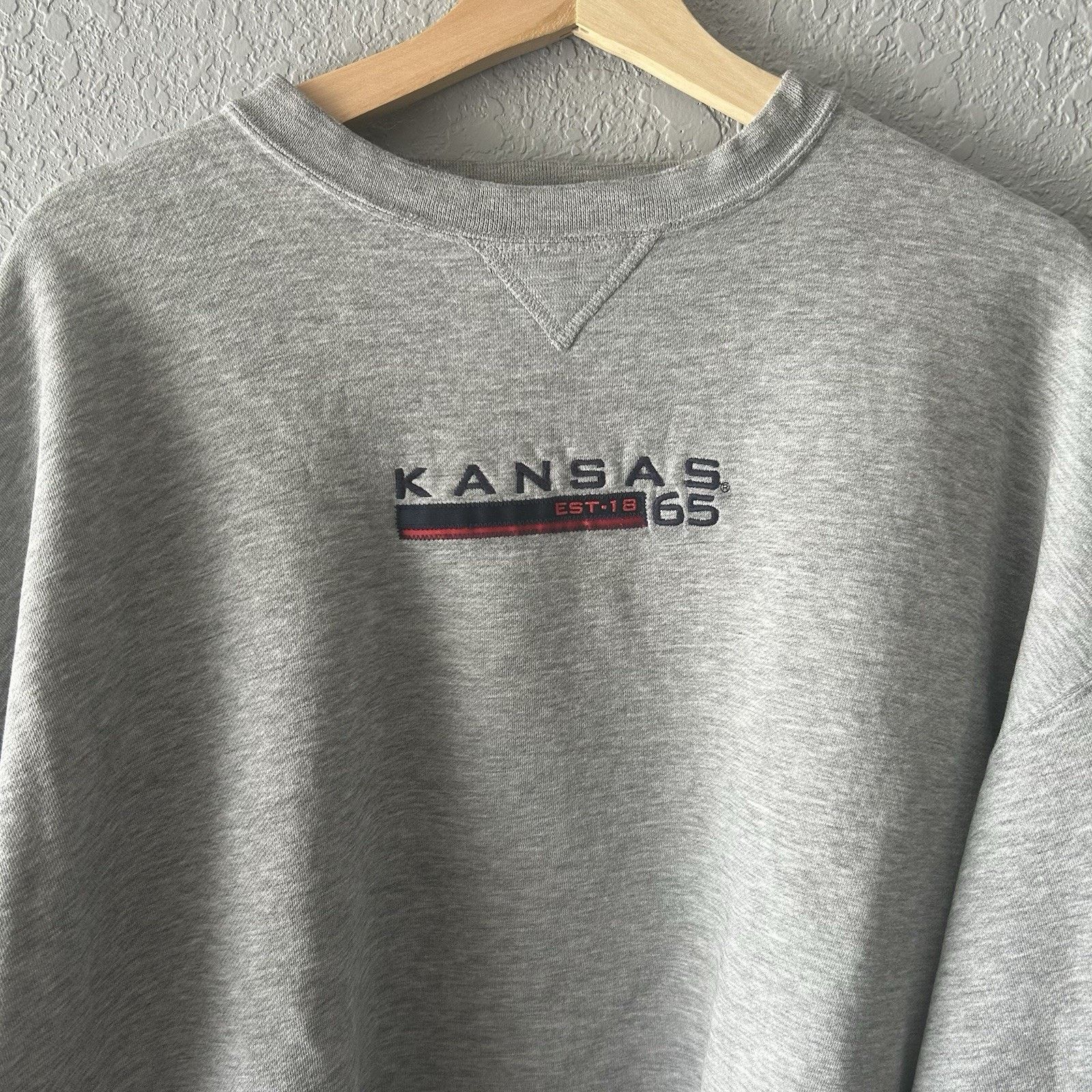 Vintage Vintage Minimal Gray KU Crewneck Men’s XL Kansas Jayhawks Un Size US XL / EU 56 / 4 - 2 Thumbnail
