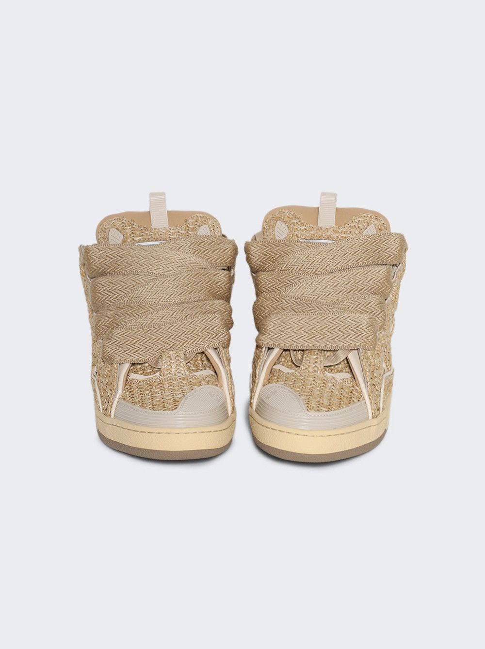 Lanvin o1mle0426 Curb Raffia Sneakers in Neutrals Size US 8 / EU 41 - 5 Thumbnail